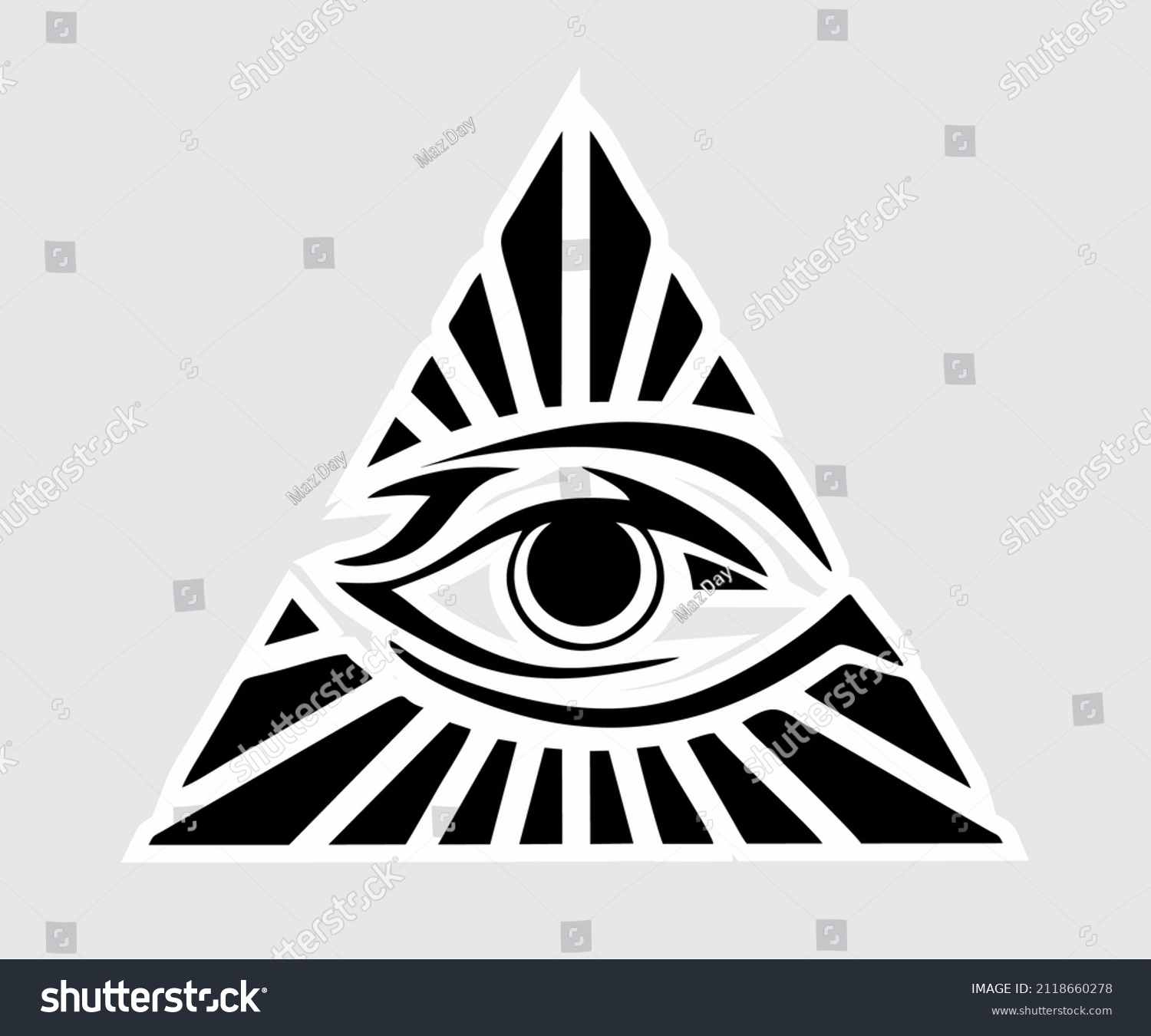 One Illuminati Eye On White Background Stock Vector (Royalty Free ...