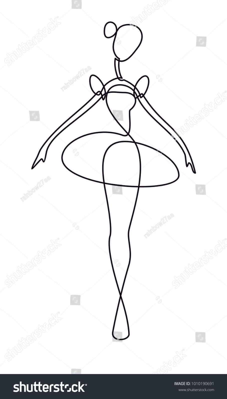 One Line Drawing Ballet Dancer Hand: vector de stock (libre de regalías