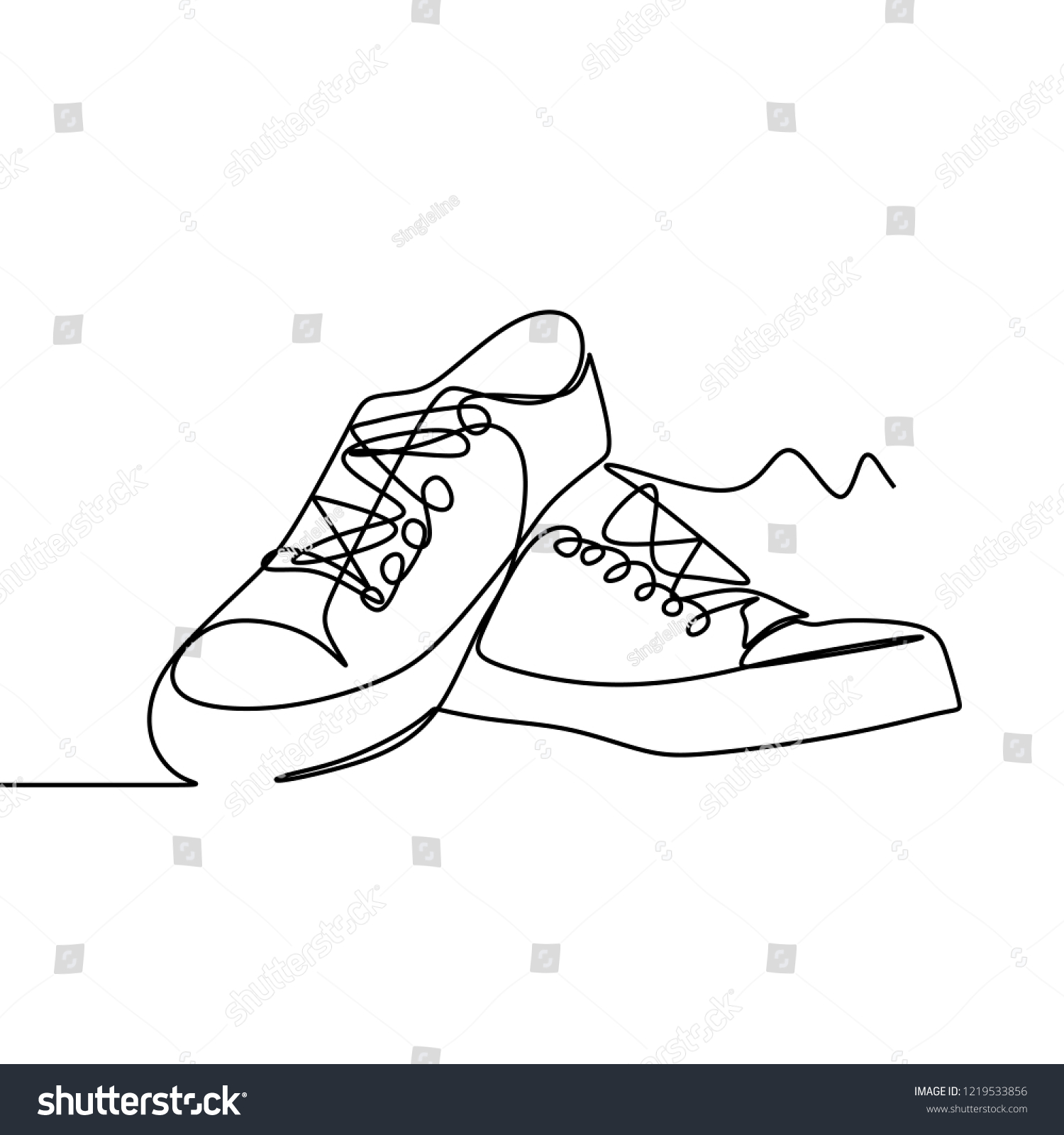 Training shoes line drawing Images, Stock Photos & Vectors | Shutterstock