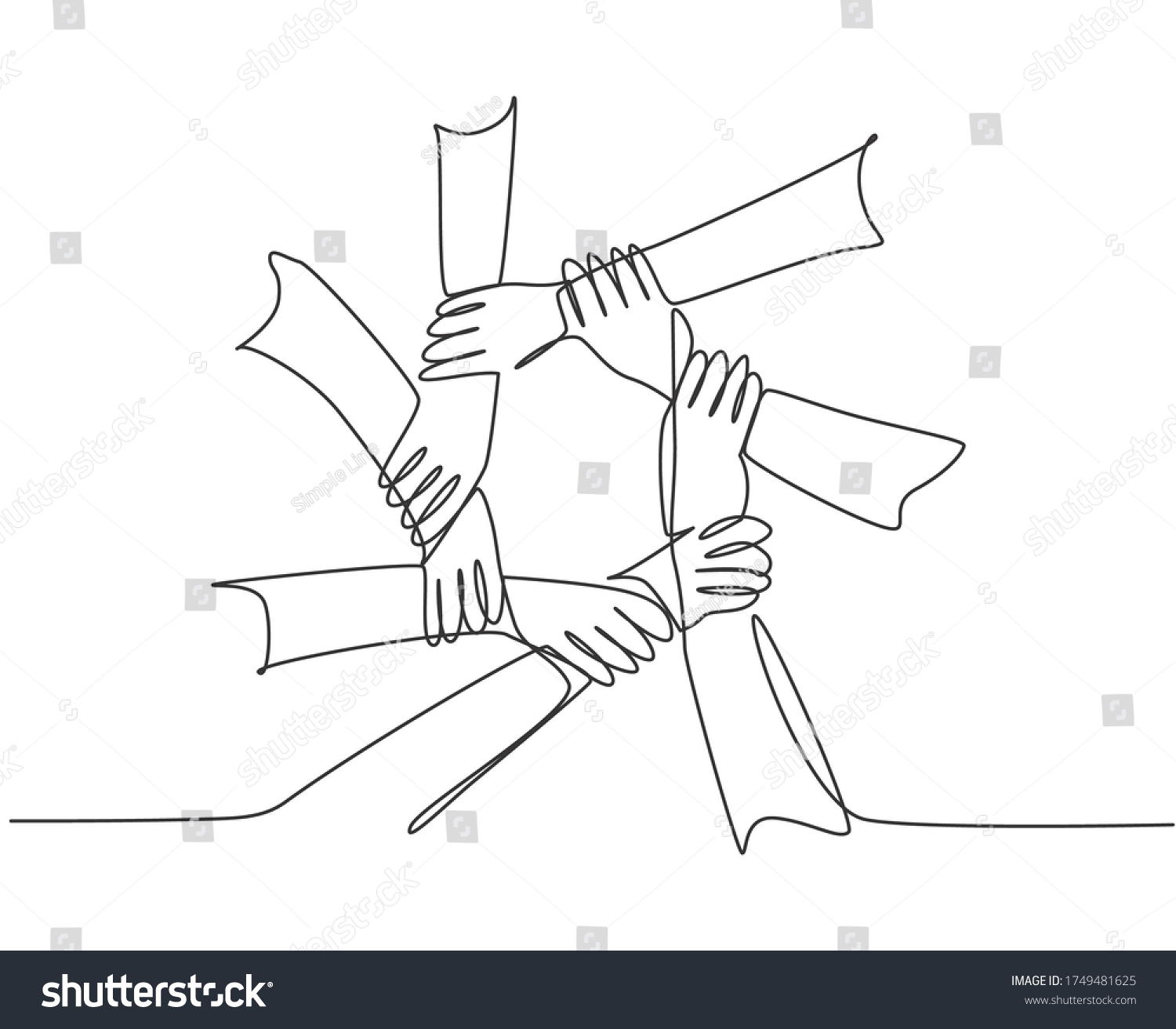 One Line Drawing Hand Gesture Making Stock Vector (Royalty Free ...