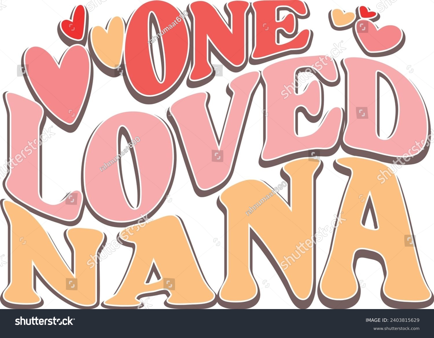 SVG of One loved nana valentine, valentines day cute love svg