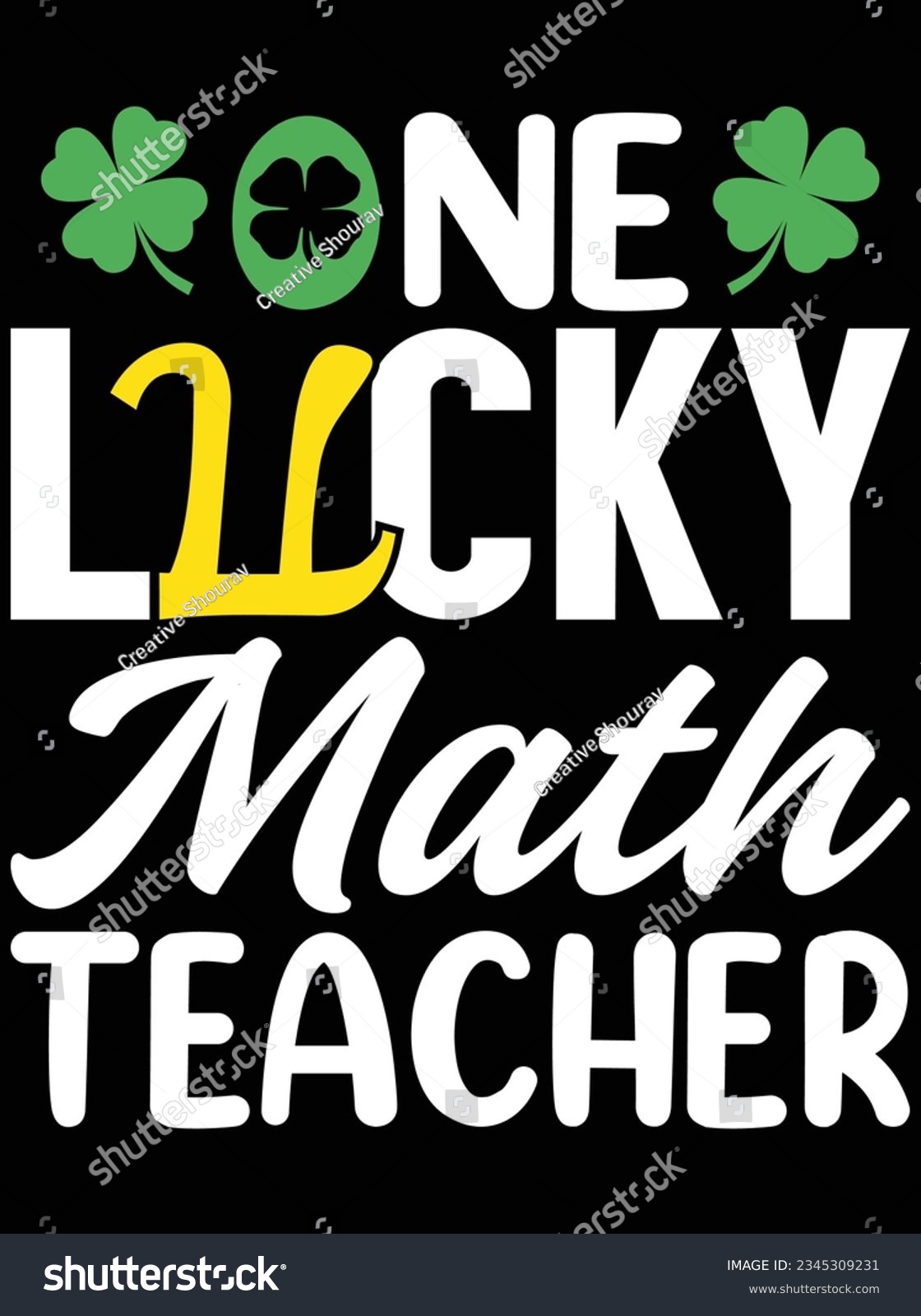 SVG of One lucky math teacher vector art design, eps file. design file for t-shirt. SVG, EPS cuttable design file svg