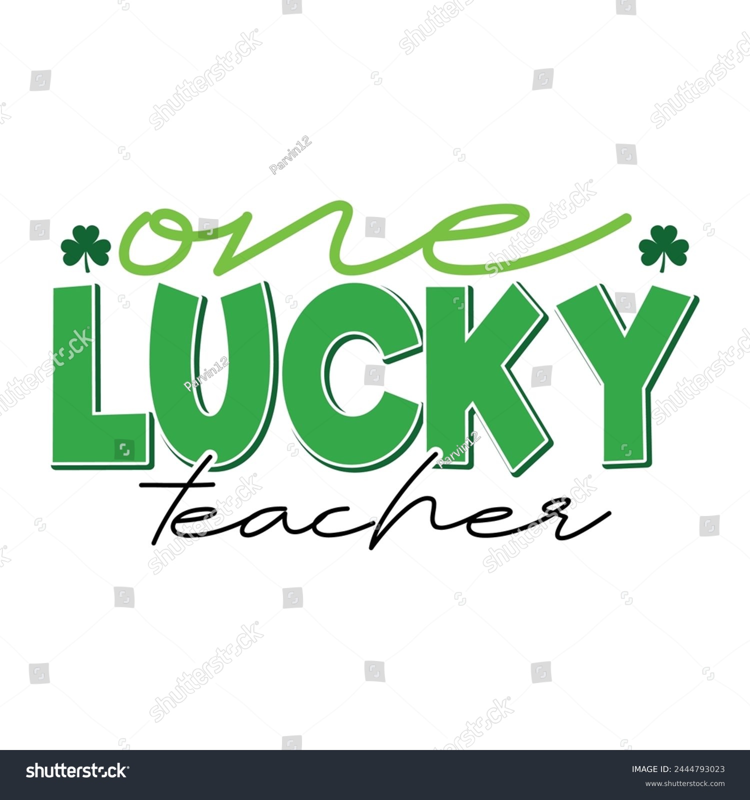 SVG of One lucky teacher funny vector svg