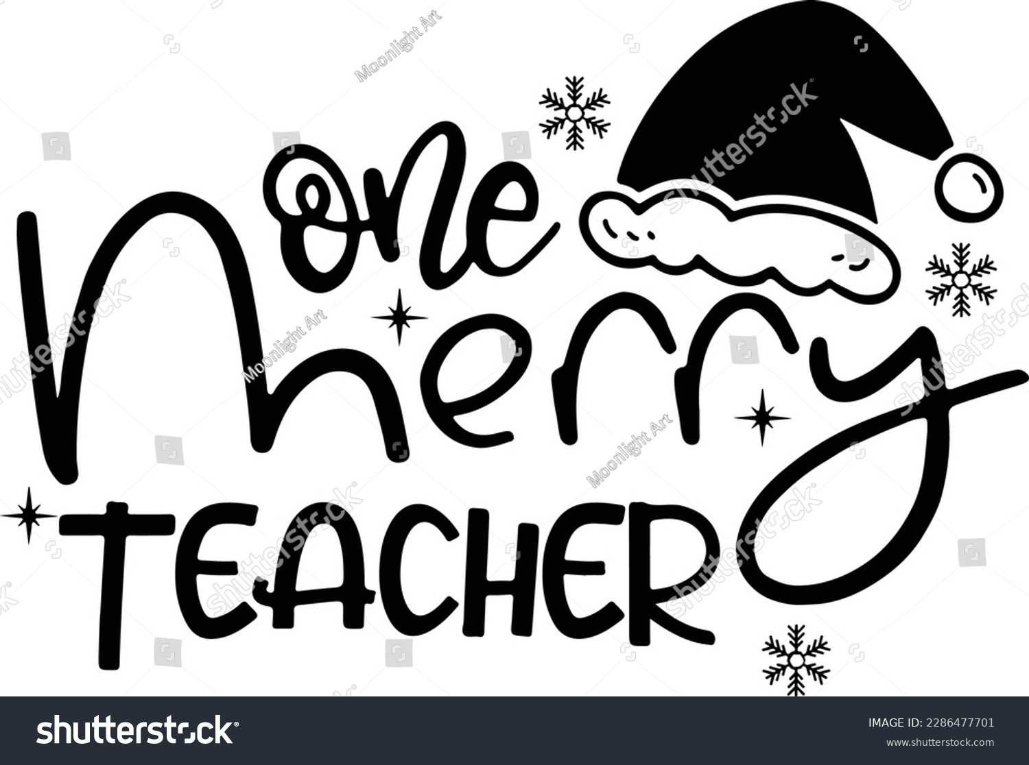 SVG of One Merry Teacher Svg, Teacher Christmas Svg, Teachers Christmas Shirt Svg, Teacher Svg, Santa Hat, Christmas Cricut  svg