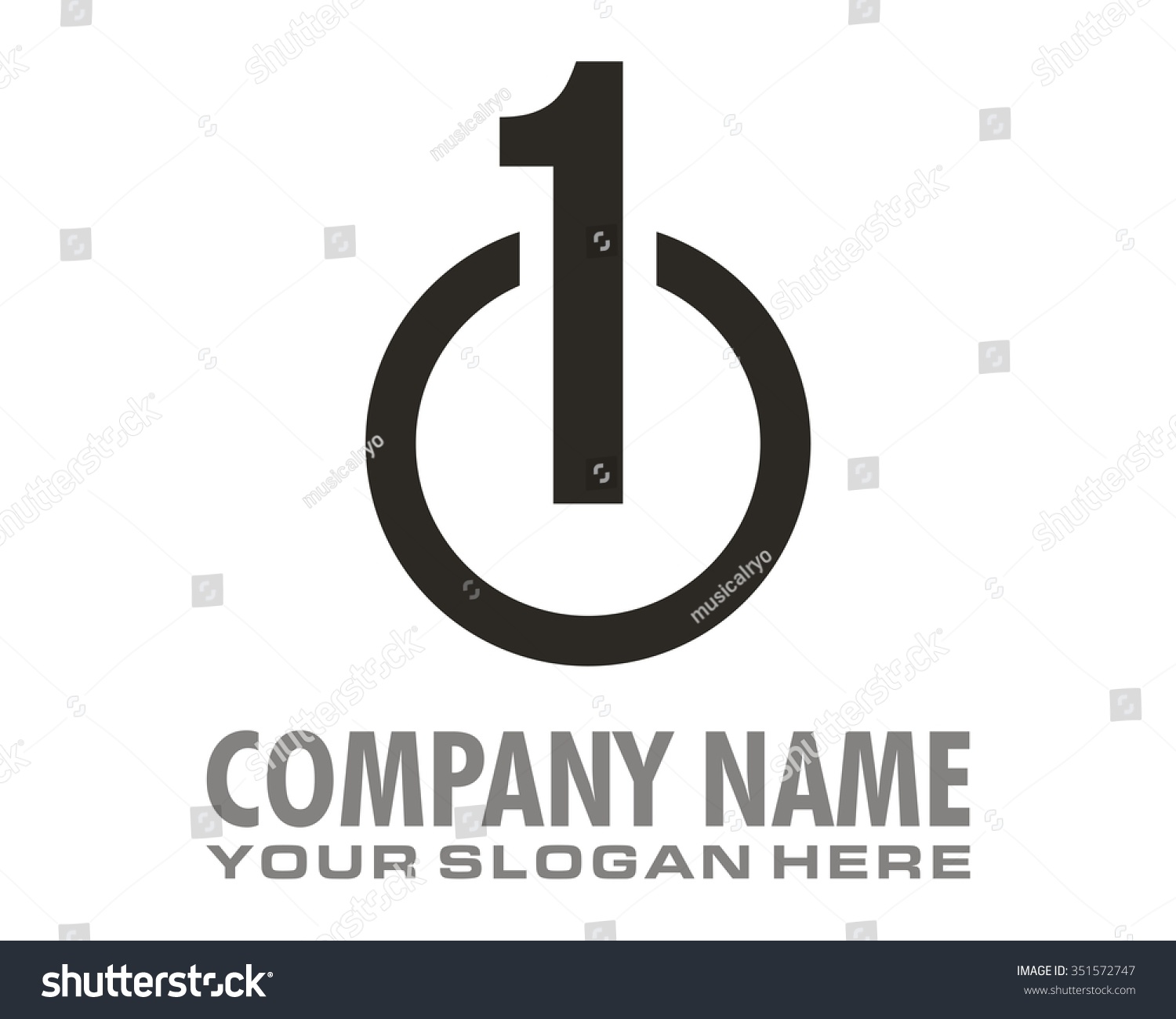 One On Off Power Button Logo Stock Vector (Royalty Free) 351572747