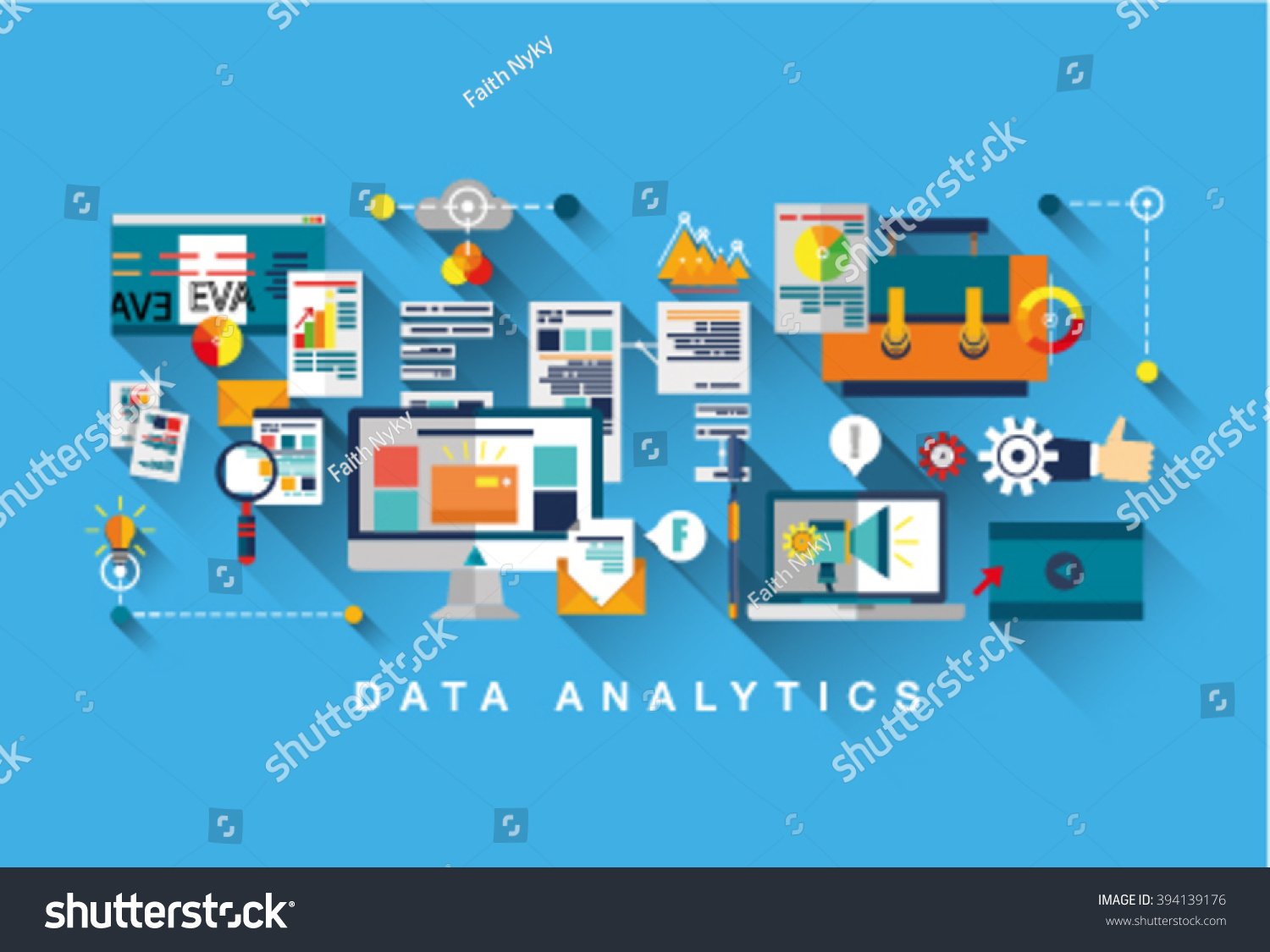 One Page Data Analytics Web Design Stock Vector (Royalty Free ...