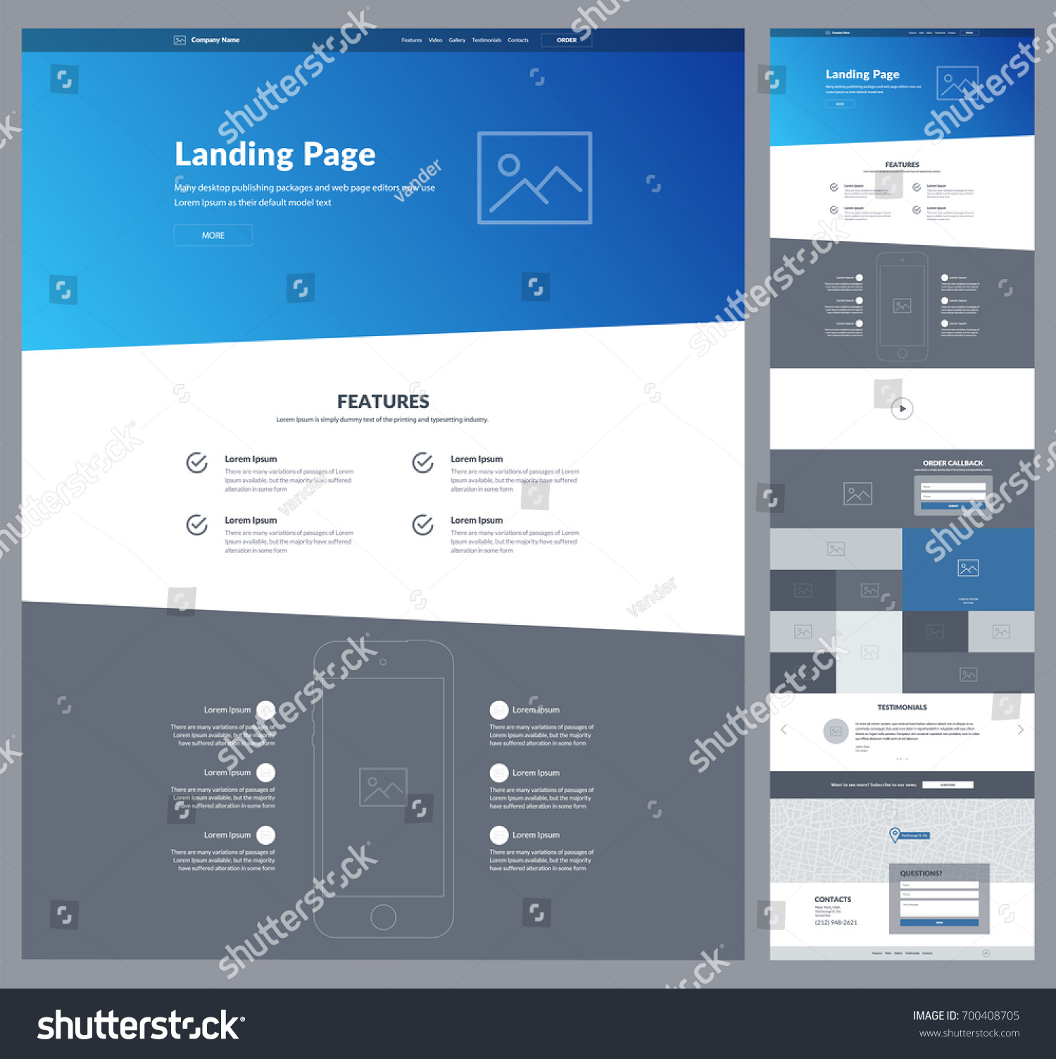 one page website design template businessのベクター画像素材
