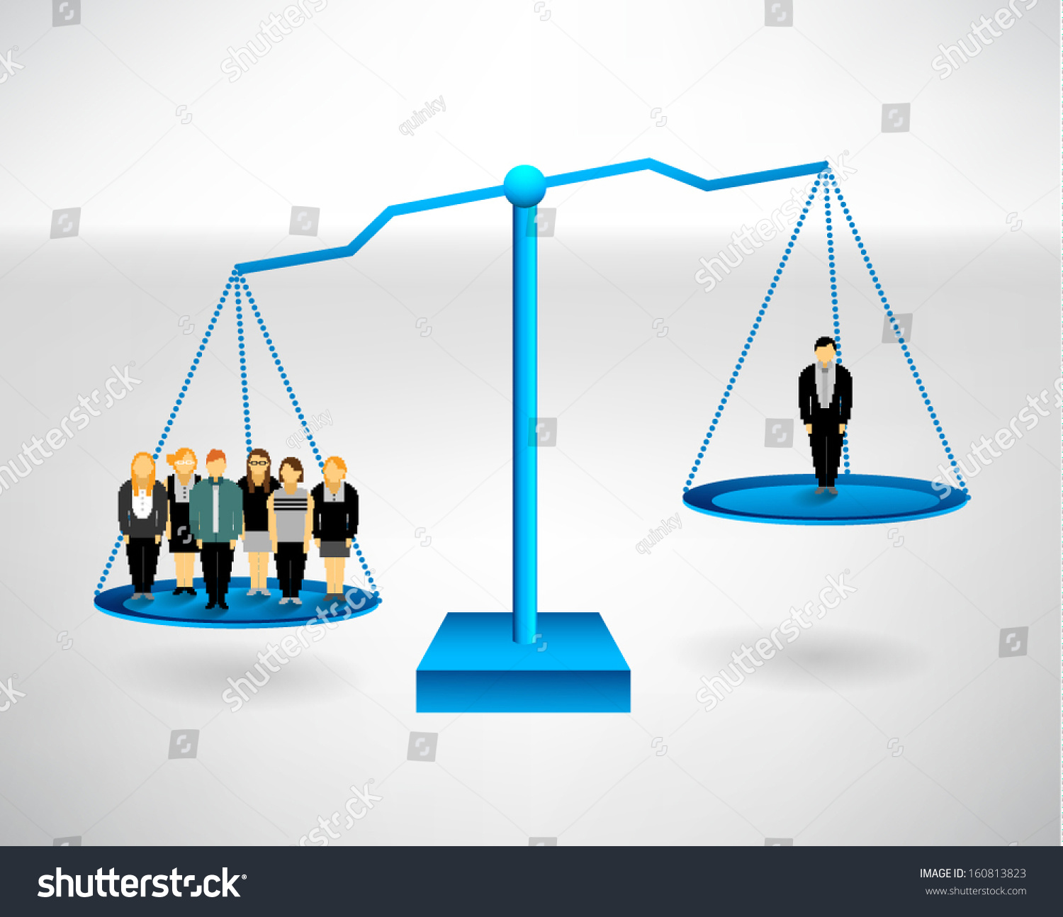 One People Versus Many People Conceptual Stock Vector 160813823 ...