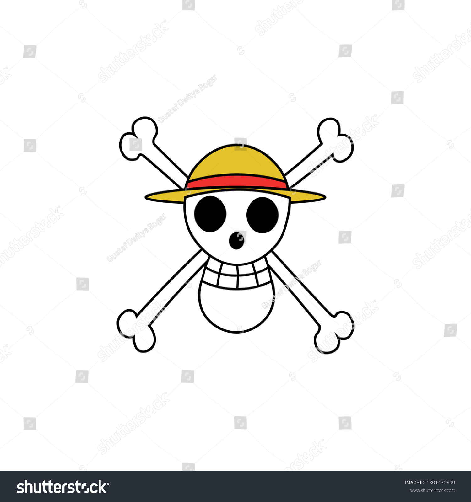 One Piece Anime Flag Logo Vector Stock Vector Royalty Free