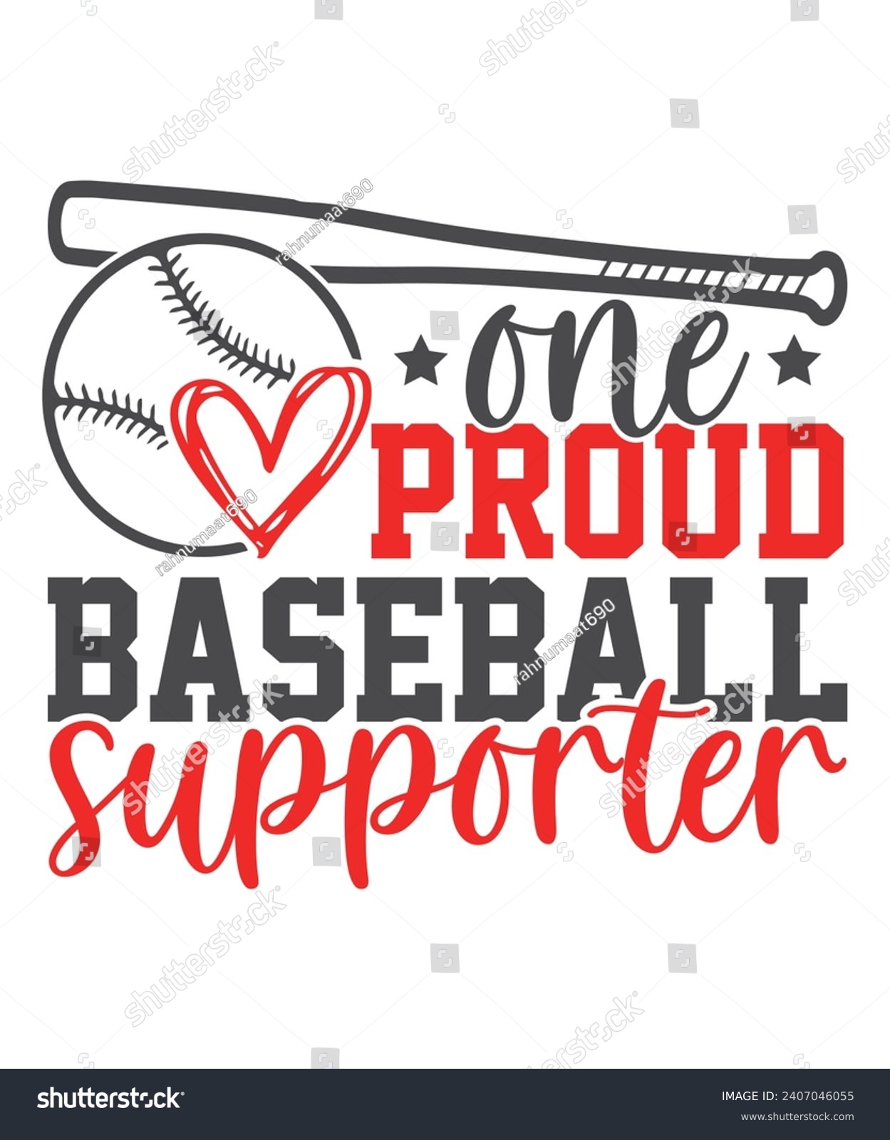 SVG of One Proud Baseball supporter Baseball Love, Baseball Quote Bundle, Proud Baseball Family Shirt svg