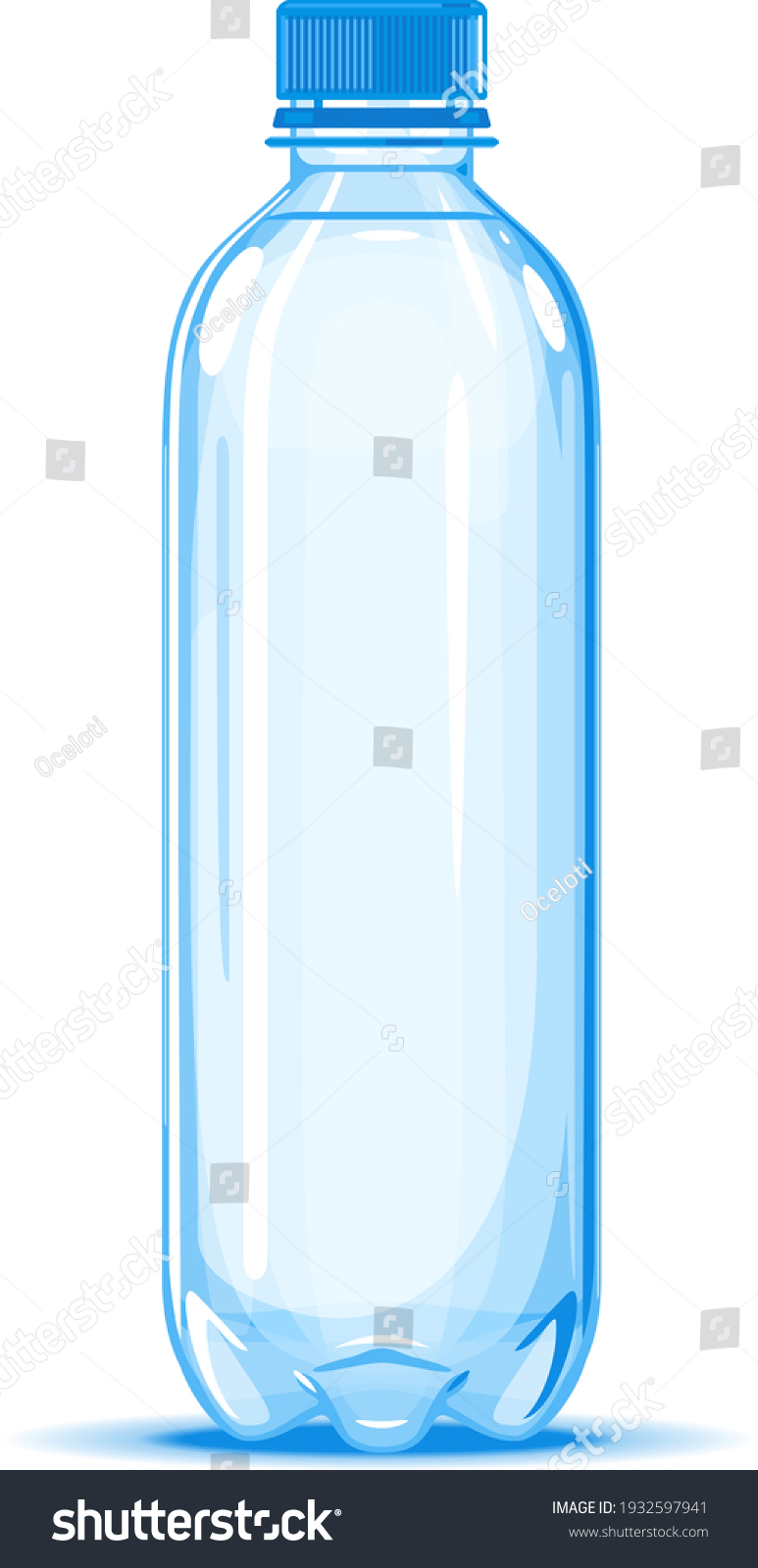 SVG of One small half liter plastic water bottle of drinking water quality illustration on white background, water delivery service of fresh purified water isolated illustration, plastic bottle on side view svg