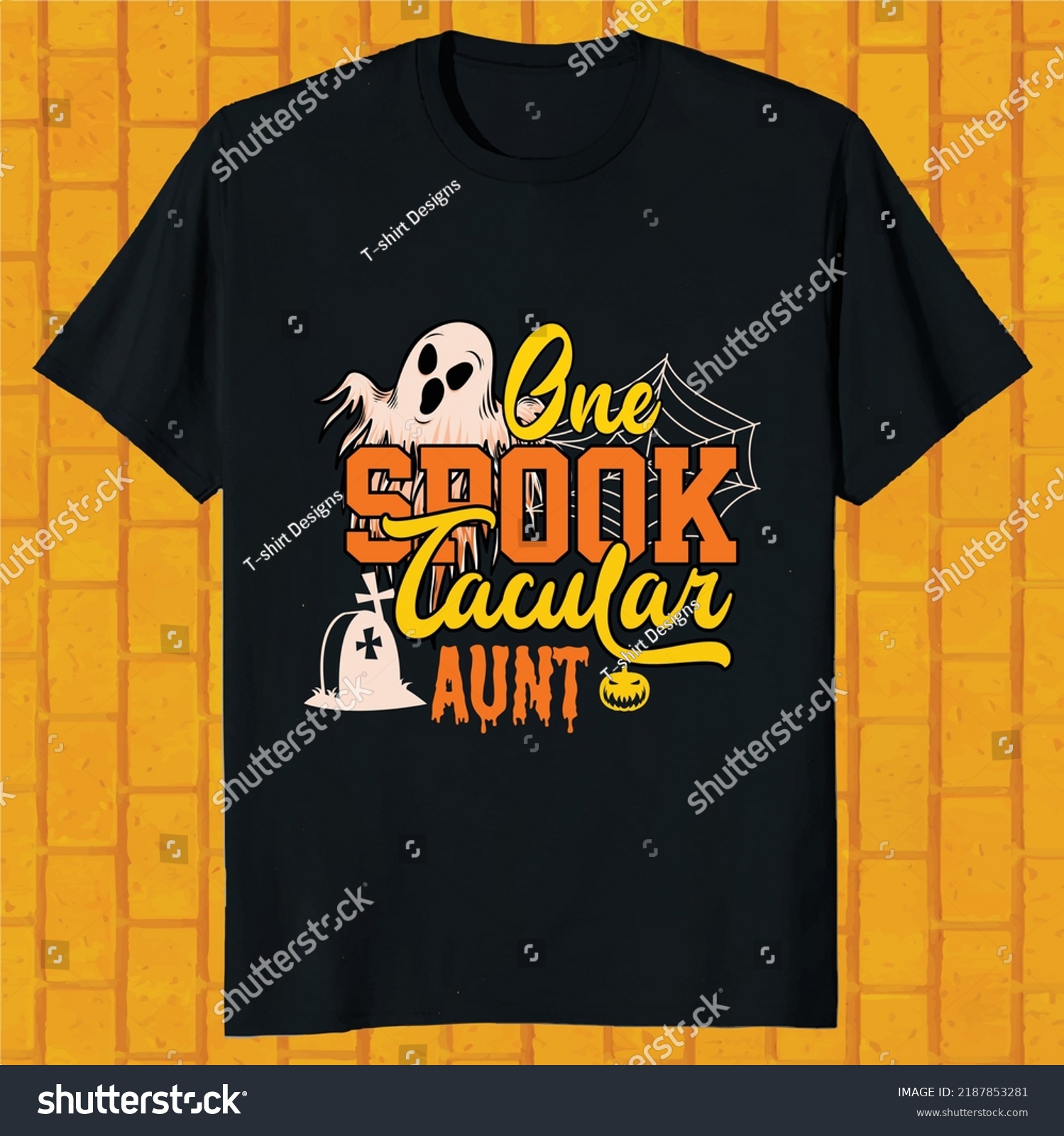 SVG of one spook tacular aunt hello ween t-shirt design svg
