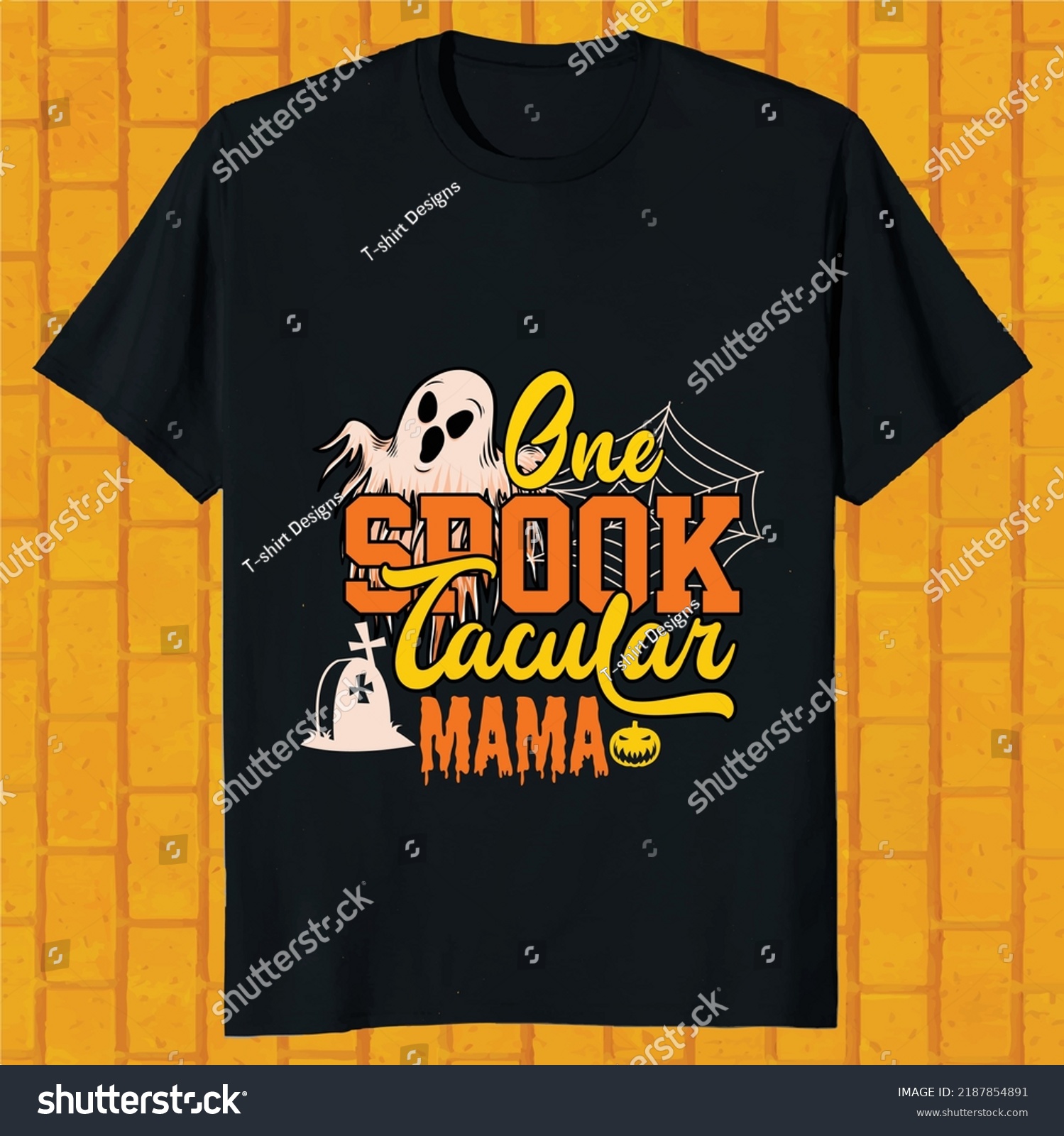 SVG of one spook tacular mama hello ween t-shirt design svg