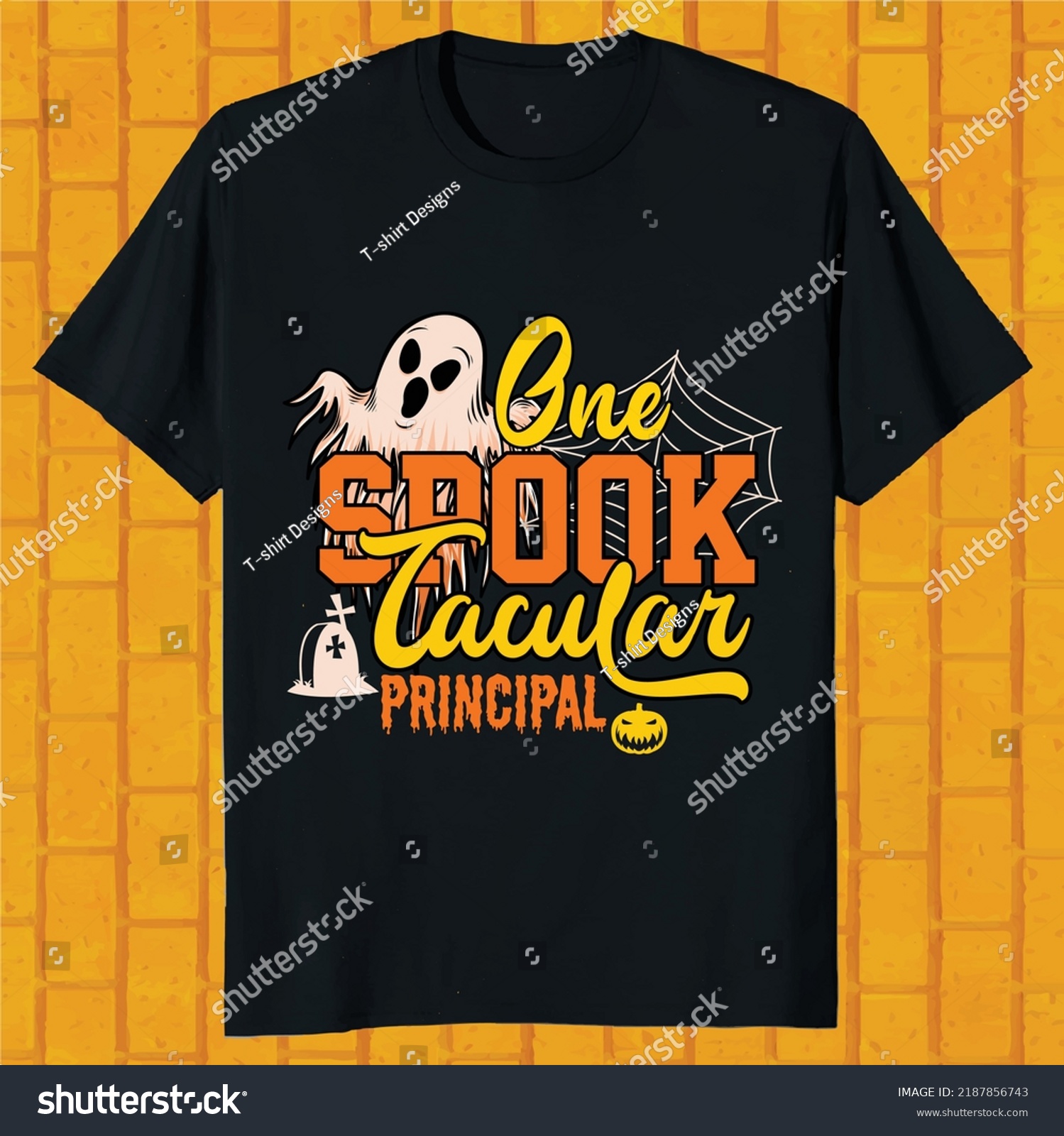 SVG of one spook tacular principal hello ween t-shirt design svg