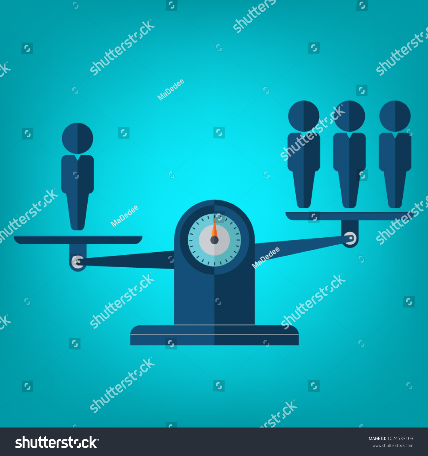 One Successful Man Outweighing Many People Stock Vector (Royalty Free ...