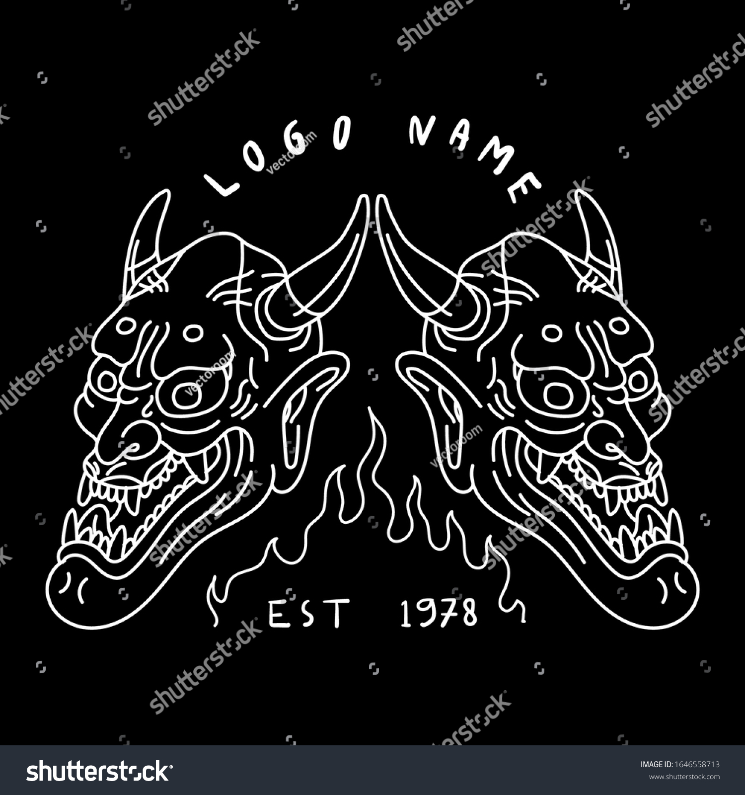 Oni Mask Hannya Mask Japan Mask Stock Vector Royalty Free 1646558713