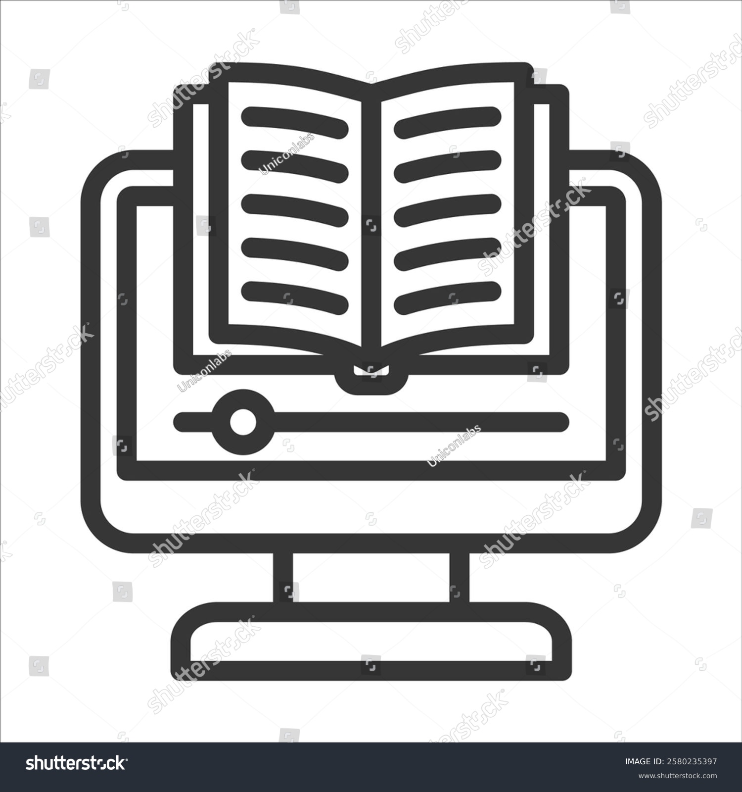 online learning black computer book icon clip art preview