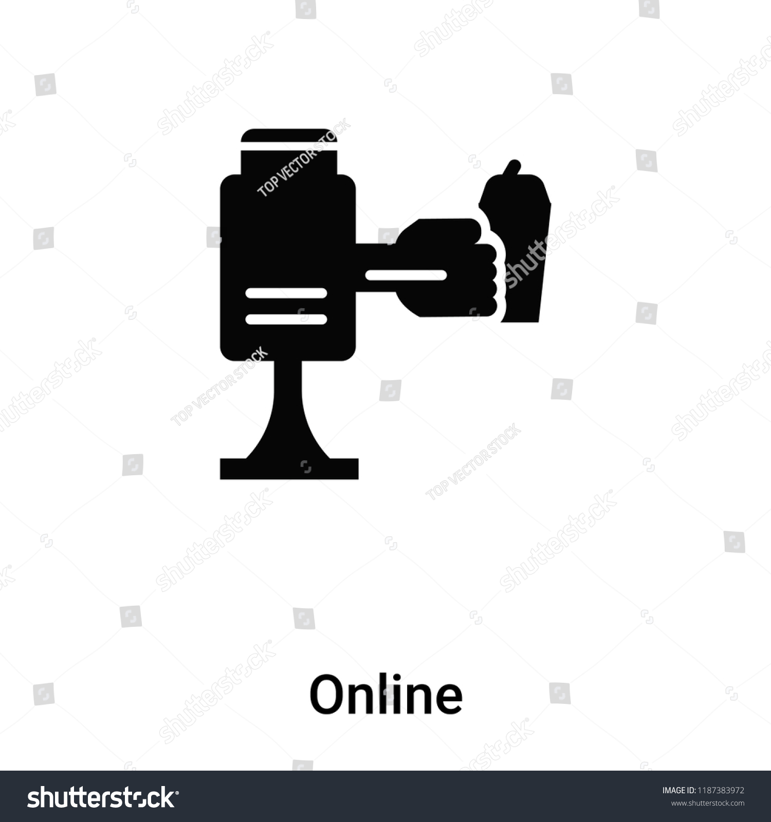 SVG of Online icon vector isolated on white background, logo concept of Online sign on transparent background, filled black symbol svg