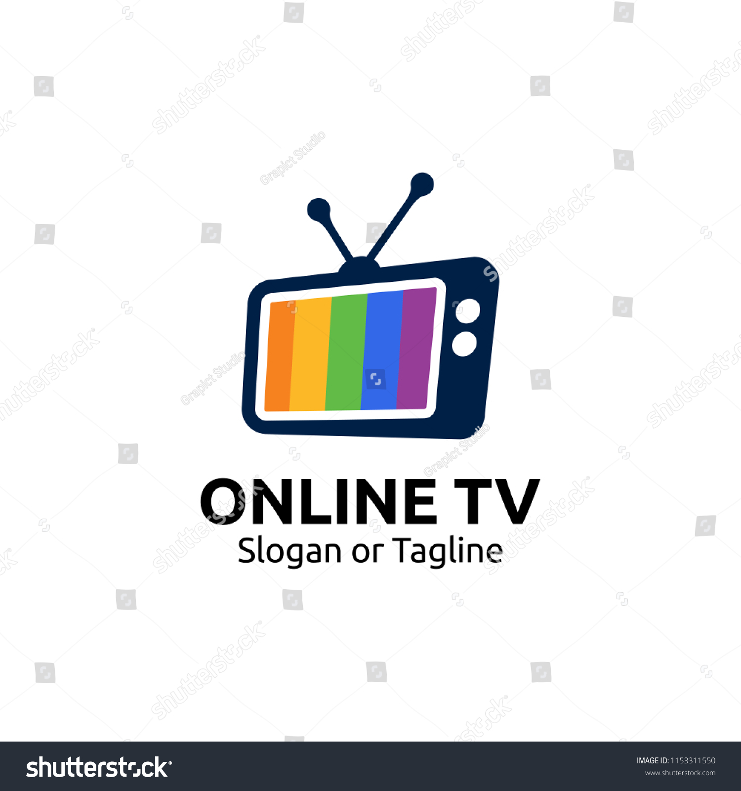 Vektor Stok Online Television Logo Design Smart Tv Tanpa Royalti 1153311550