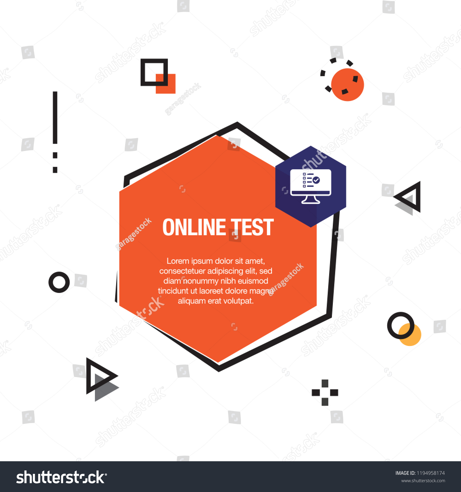 Online Test Infographic Icon Stock Vector Royalty Free 1194958174