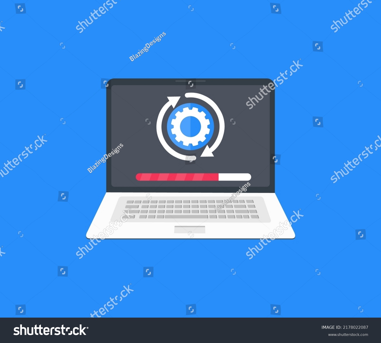 Online Update Computer Setting Process System Stock Vector (Royalty ...