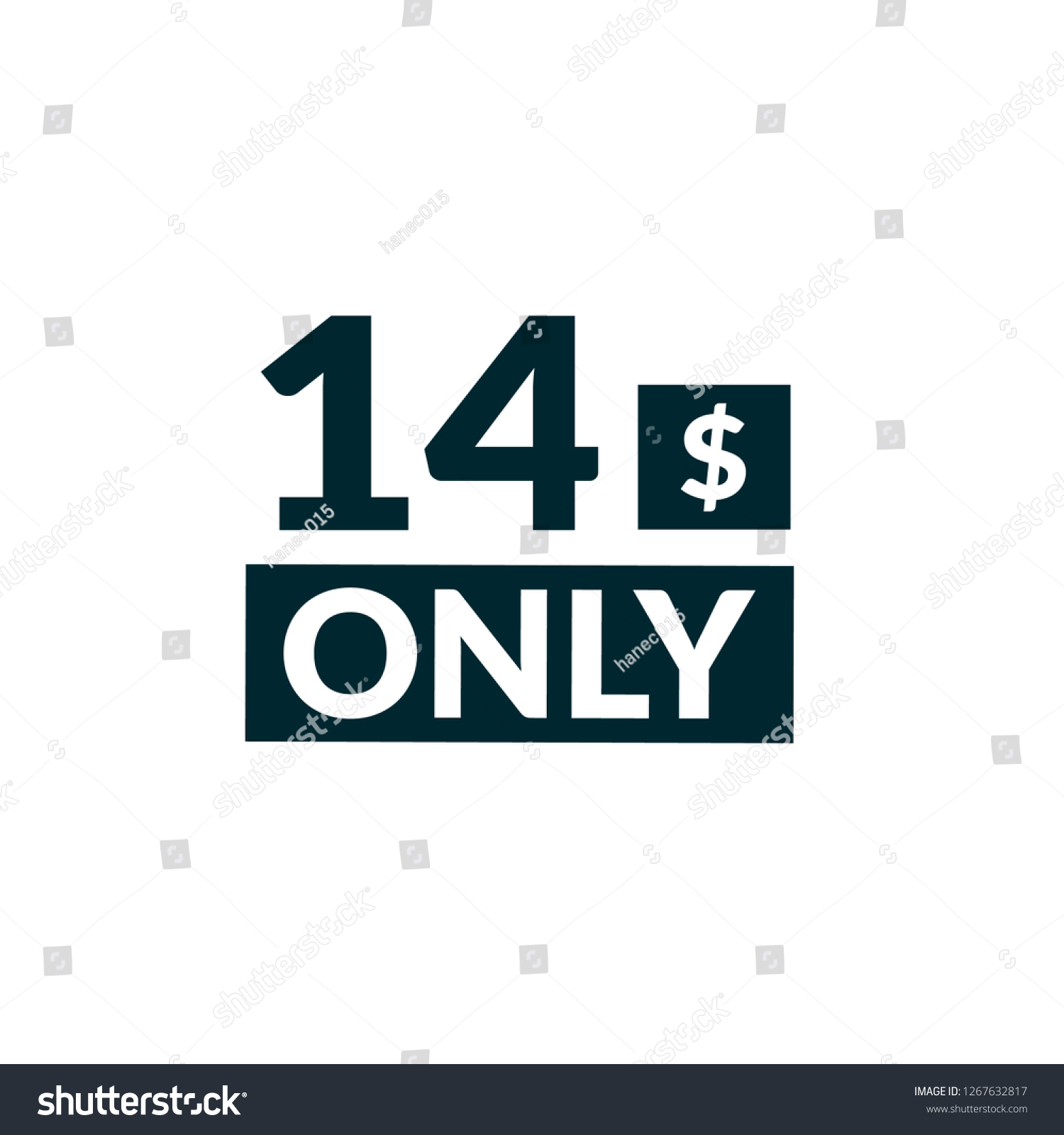 only-14-dollarsfourteen-dollars-emblem-label-stock-vector-royalty-free