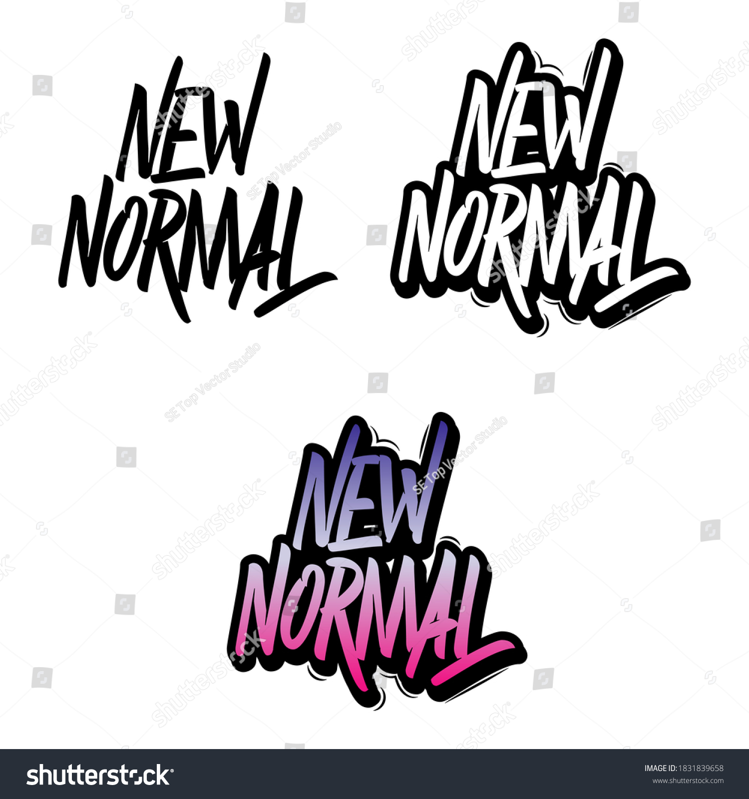 Only Handmade Vector Lettering New Normal Stock Vector (Royalty Free ...