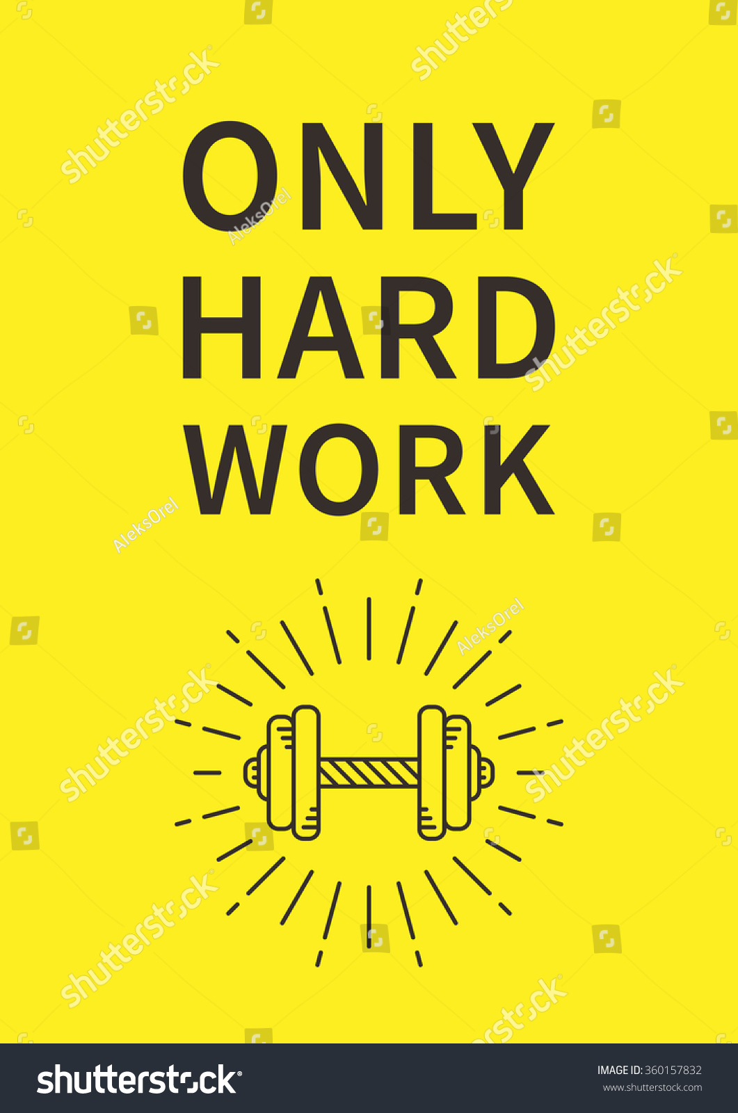 only-hard-work-inspirational-motivational-quote-stock-vector-360157832