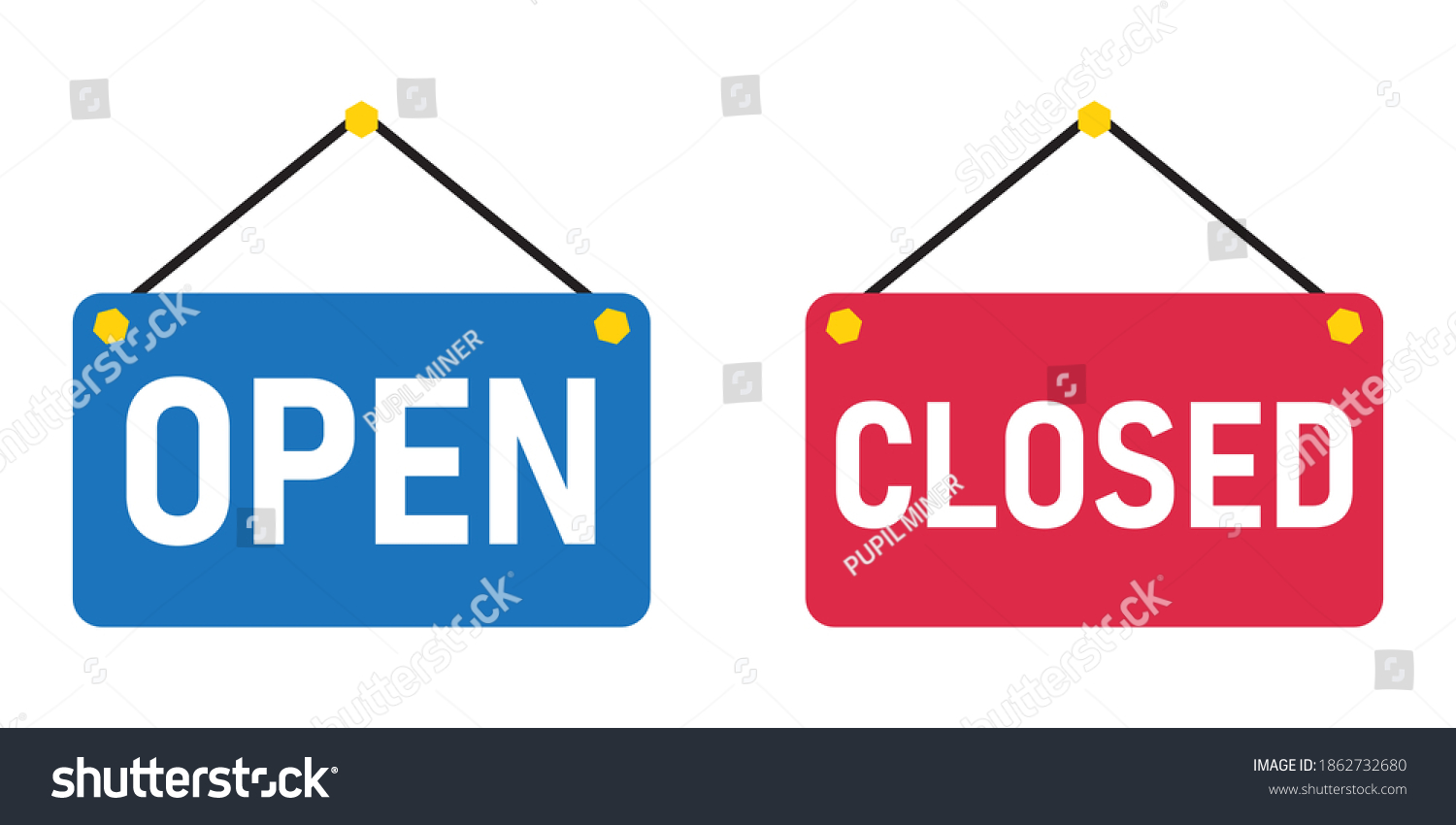 Open Closed Sign Vector Illustrations Isolated Stock Vector (Royalty ...