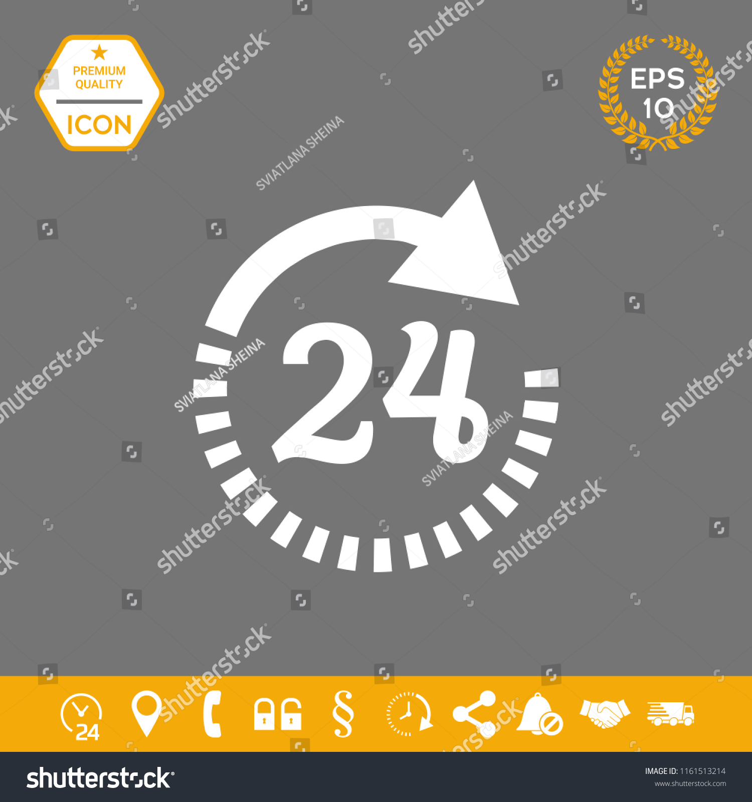 Open Around Clock Symbol Icon Opening Stock Vector (Royalty Free