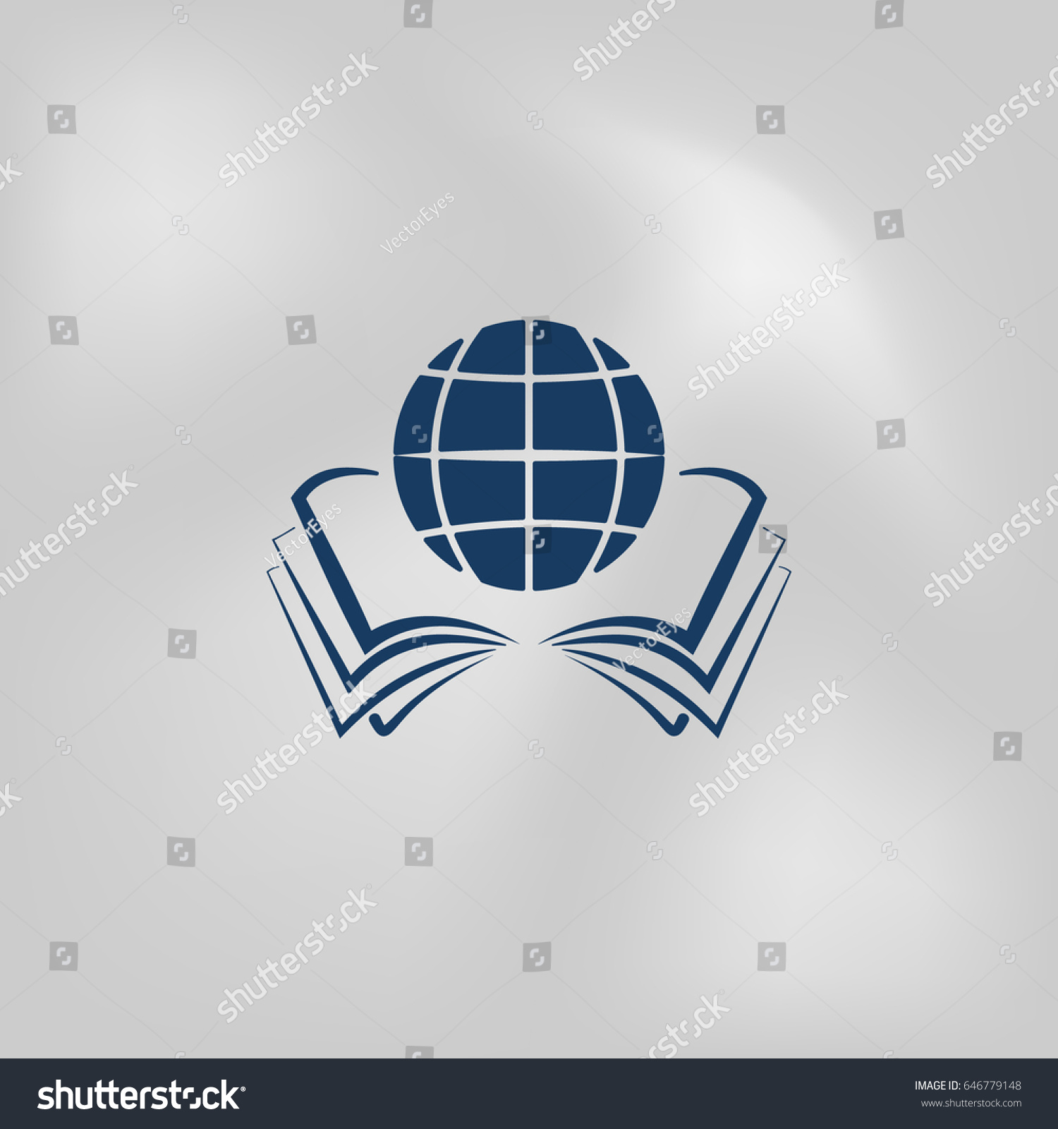 Open Book Globe Icon Stock Vector Stock Vector (royalty Free) 646779148