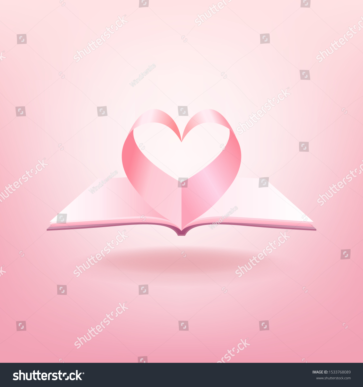 Open Book Shape Heart Isolated On Stock Vector (Royalty Free ...