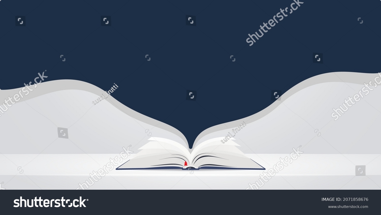Open Book Over Blue Background Illustration Stock Vector (Royalty Free