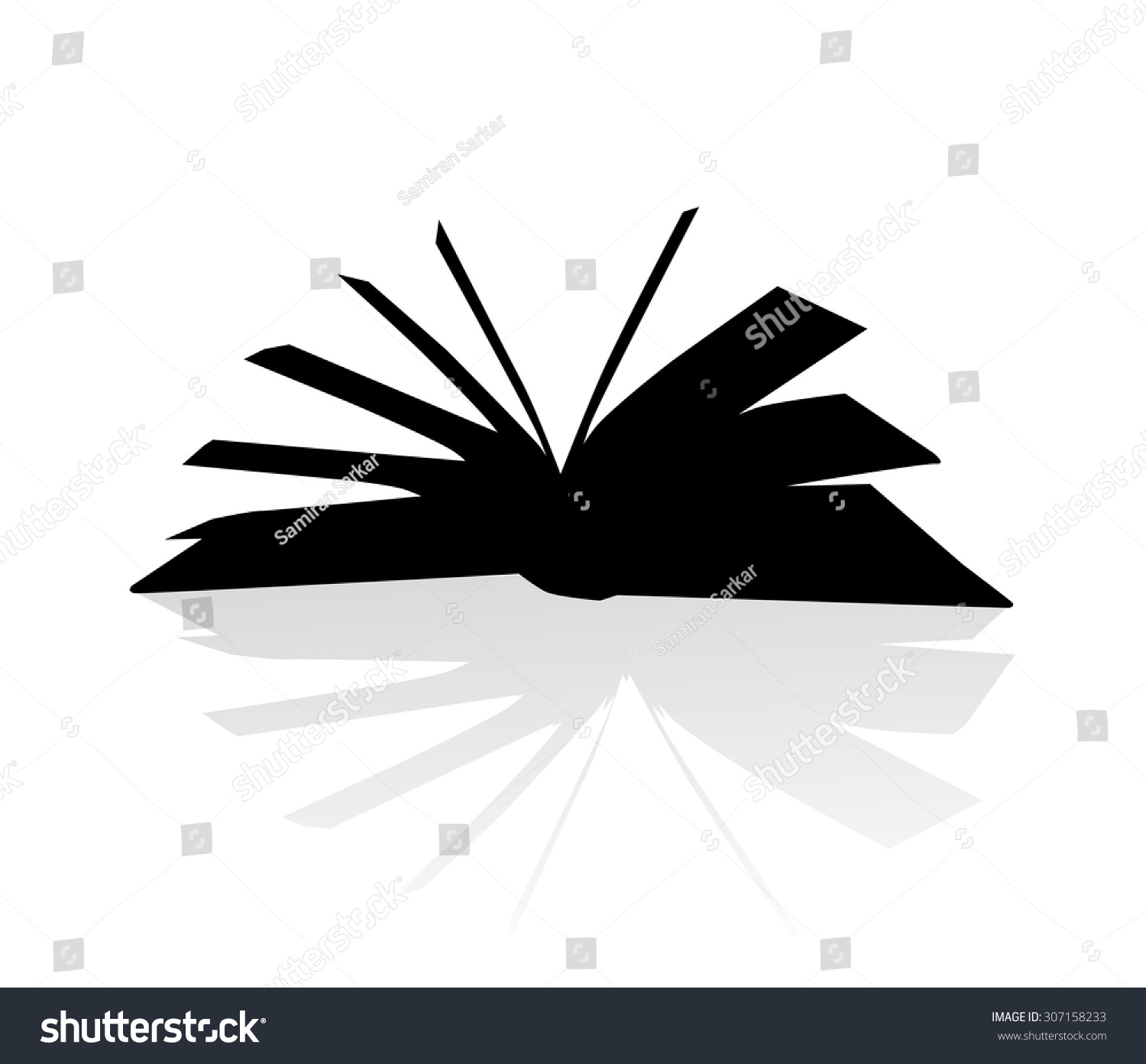 Open Book Silhouette Stock Vector 307158233 Shutterstock