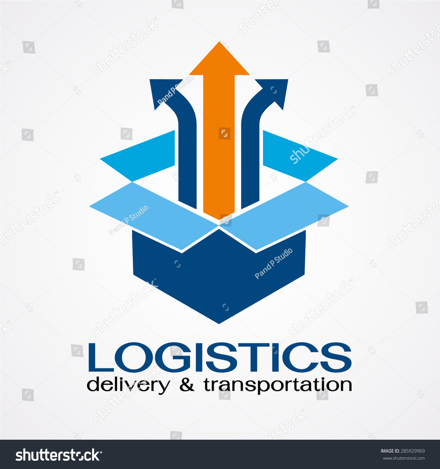 Open Box Arrow Safe Deliverybox Unpack Stock Vector ...