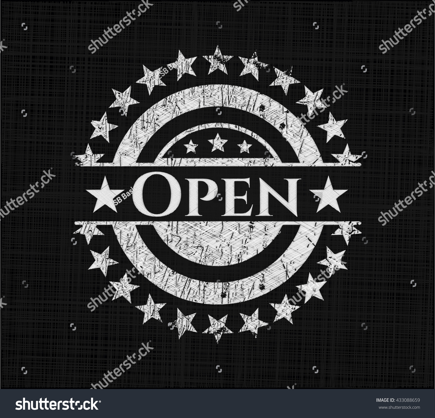 Open Chalkboard Emblem Stock Vector Royalty Free 433088659