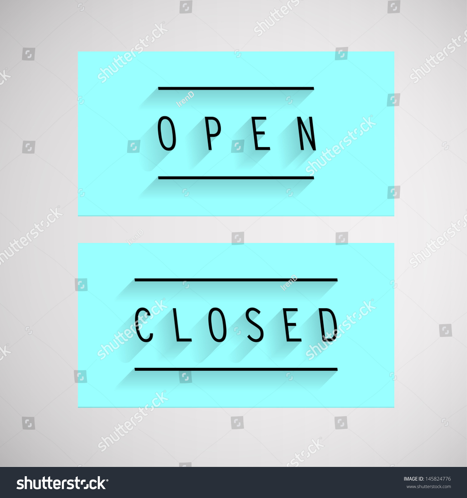 Open Closed Door Sign Board Design Stock Vector (Royalty Free