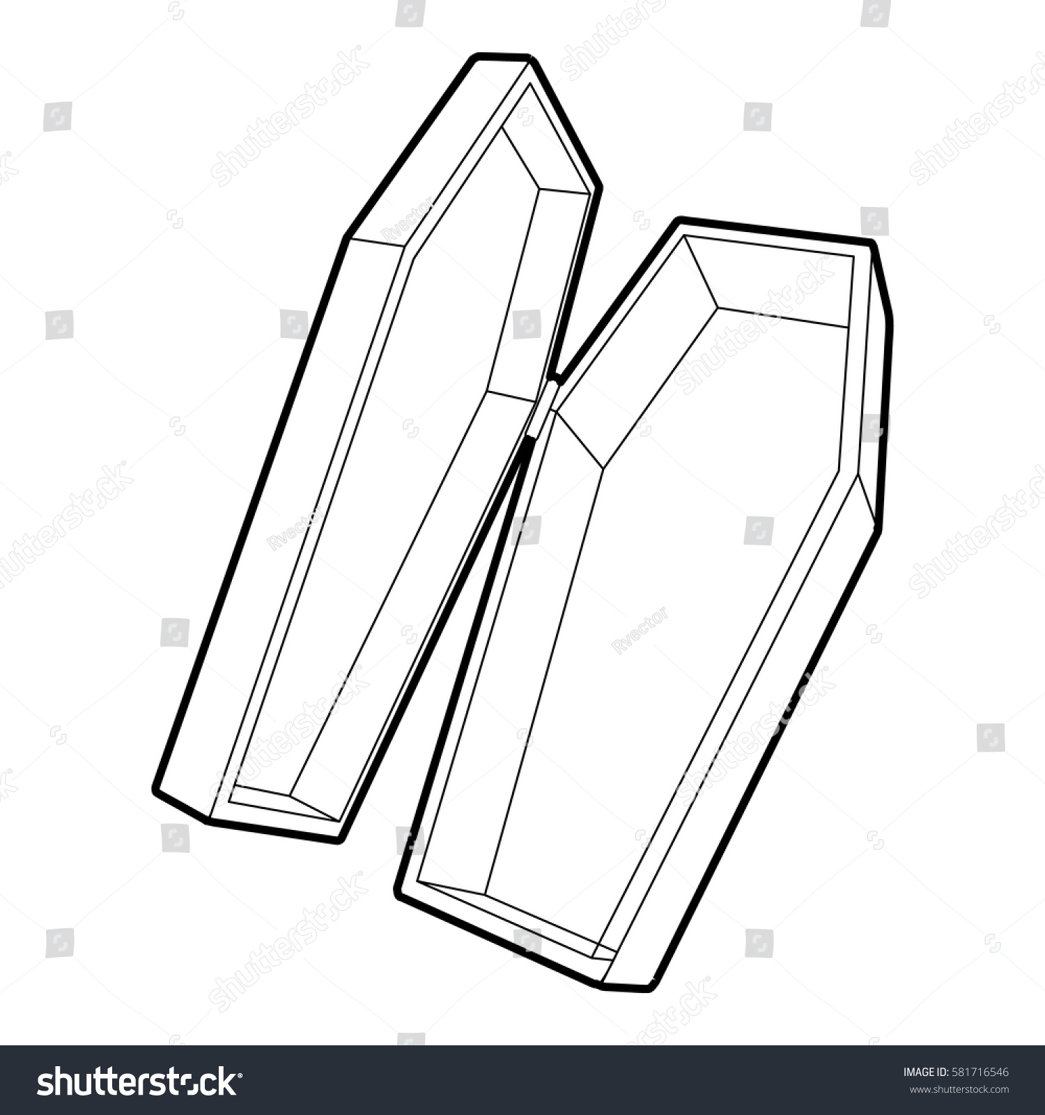 Open Coffin Icon Outline Illustration Open Stock Vector (Royalty Free ...