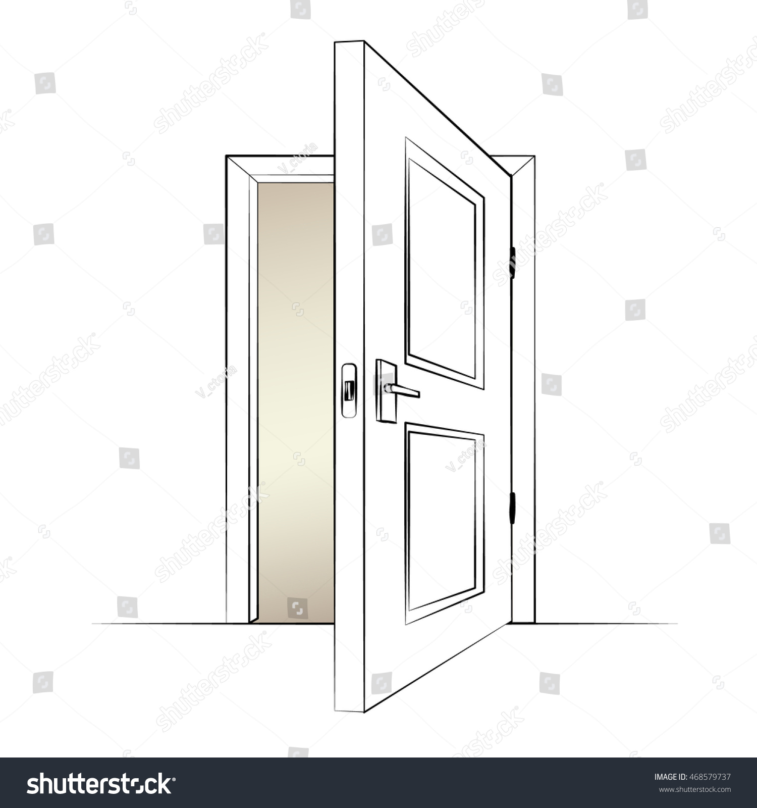 Open Door Isolated Illustration Door Vector Stock Vector (Royalty Free ...