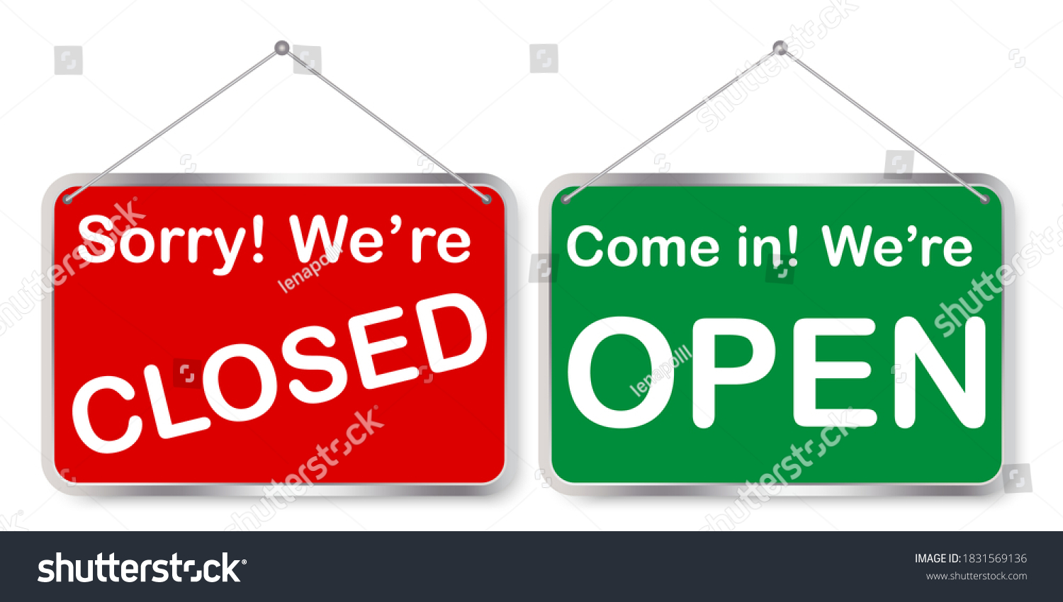 Open Door Sign Store Open Closed Stock Vector (Royalty Free) 1831569136 ...