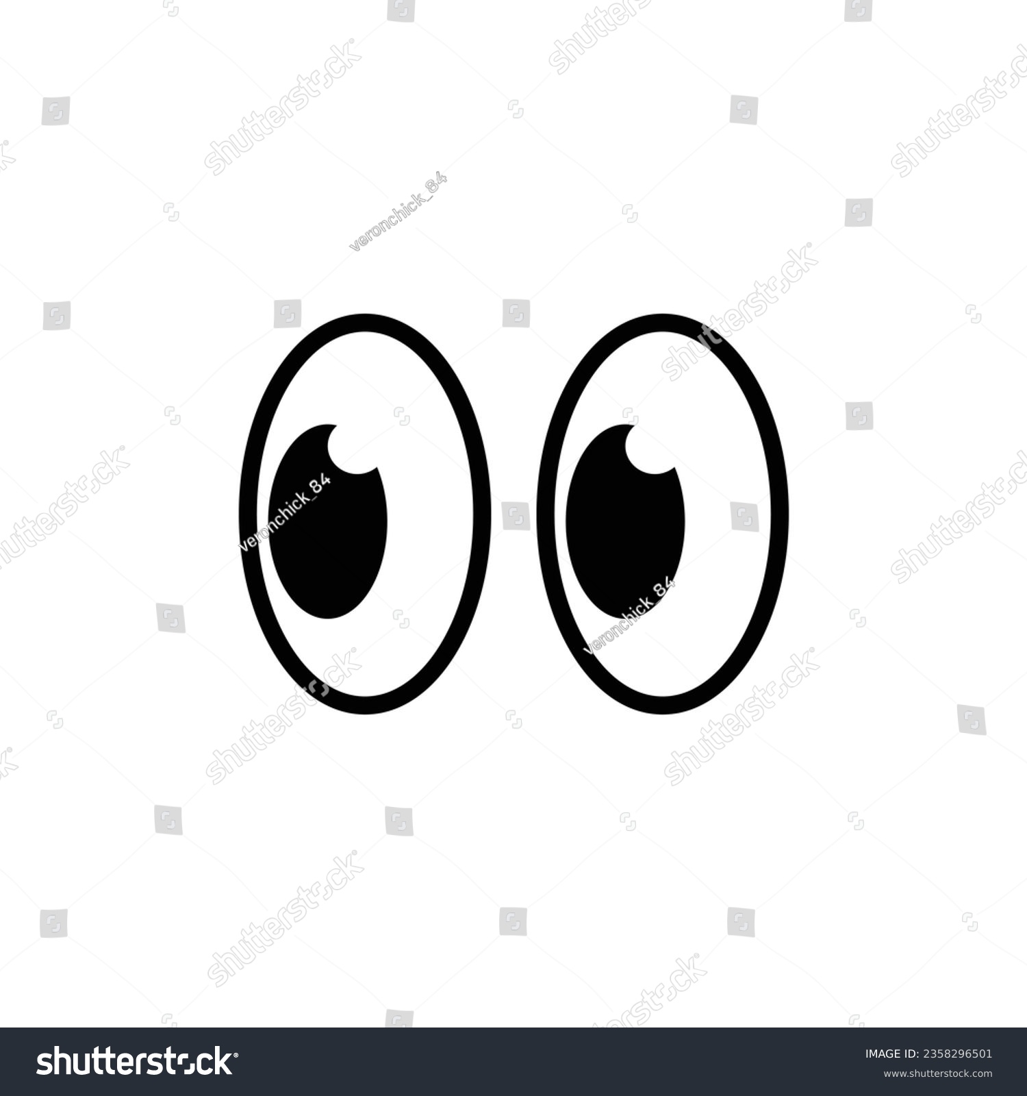 SVG of open eye icon, cartoon funny eye icon.  svg