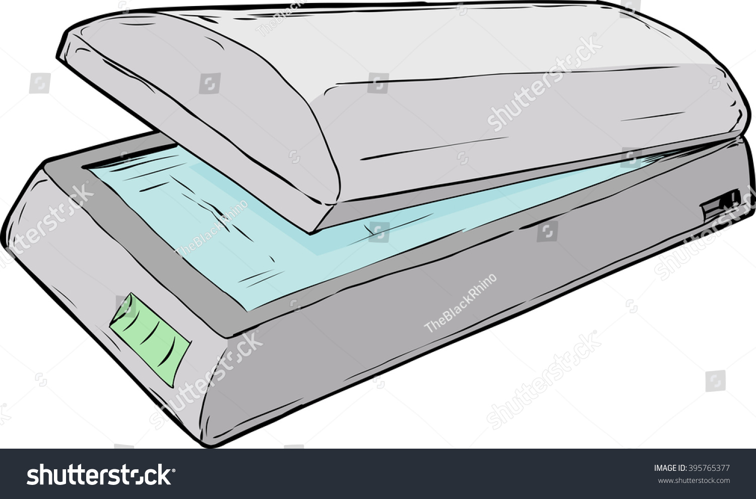 Open Flatbed Scanner Empty Glass Surface Stock Vector (Royalty Free