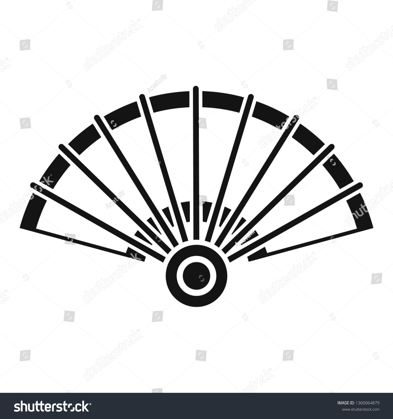 Open Hand Fan Icon Simple Illustration Stock Vector (Royalty Free ...