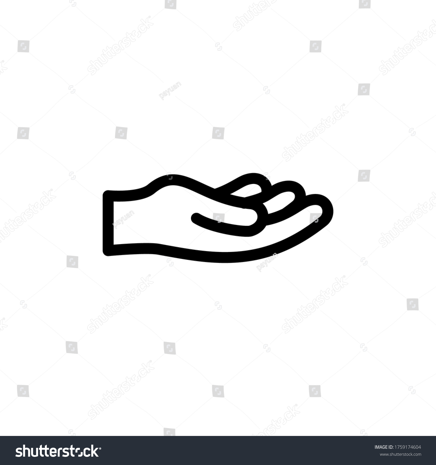 Open Hand Icon Line Art Design Stock Vector (Royalty Free) 1759174604 ...