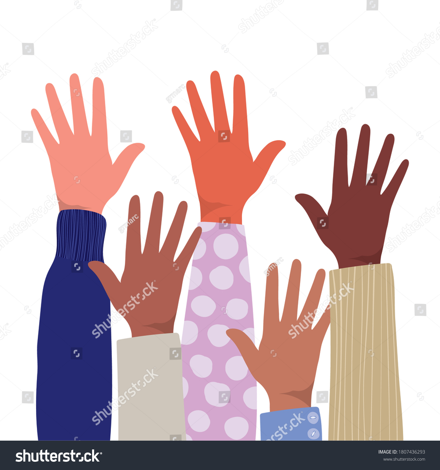 Open Hands Different Types Skins Design Stock Vector (Royalty Free ...