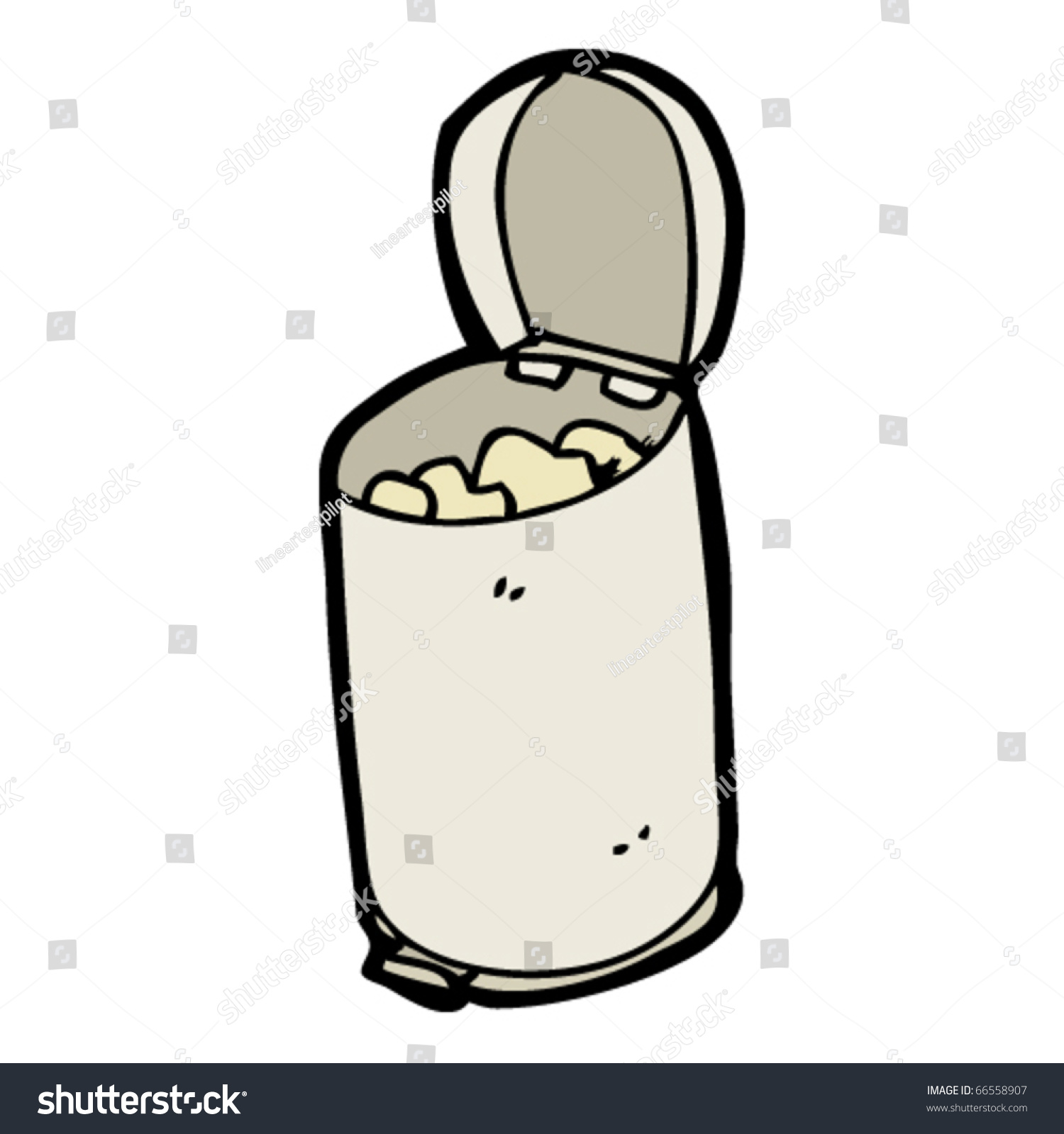 Open Kitchen Bin Cartoon Stock Vector Illustration 66558907 : Shutterstock