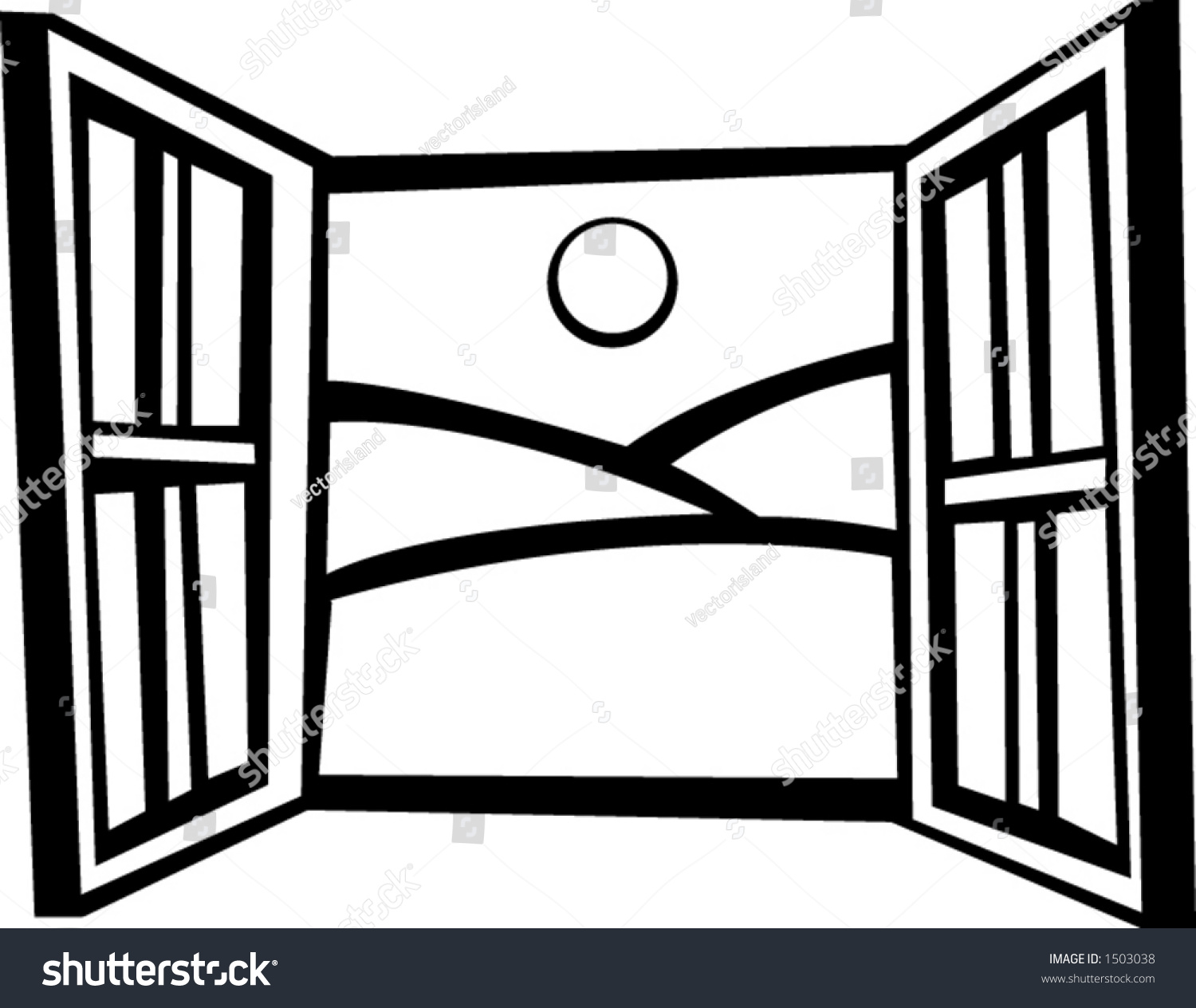 Open Window Stock Vector Illustration 1503038 : Shutterstock