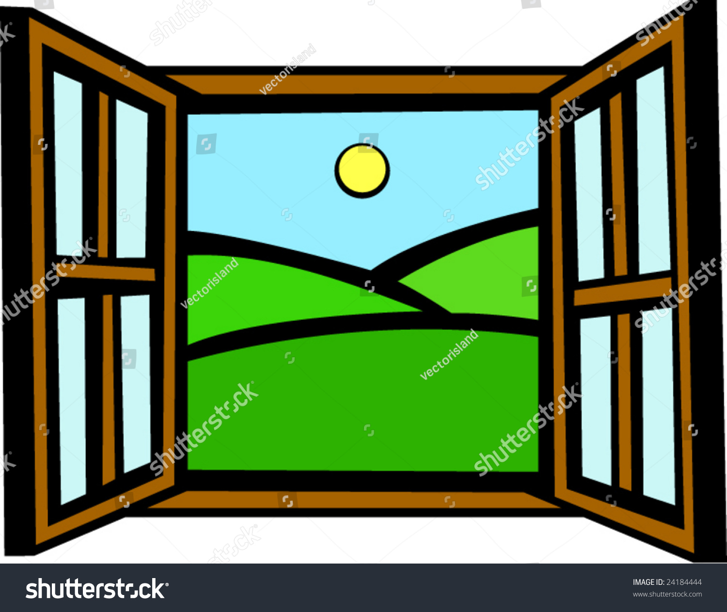 Open Window Stock Vector 24184444 - Shutterstock