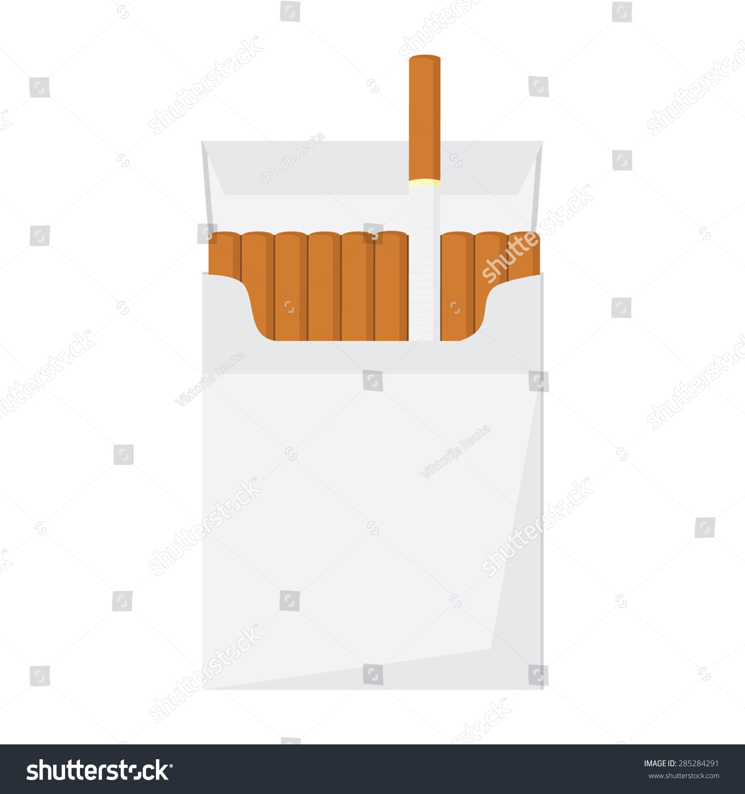 Opened Cigarette Pack Cigarettes Vector Illustration Stock Vector Royalty Free