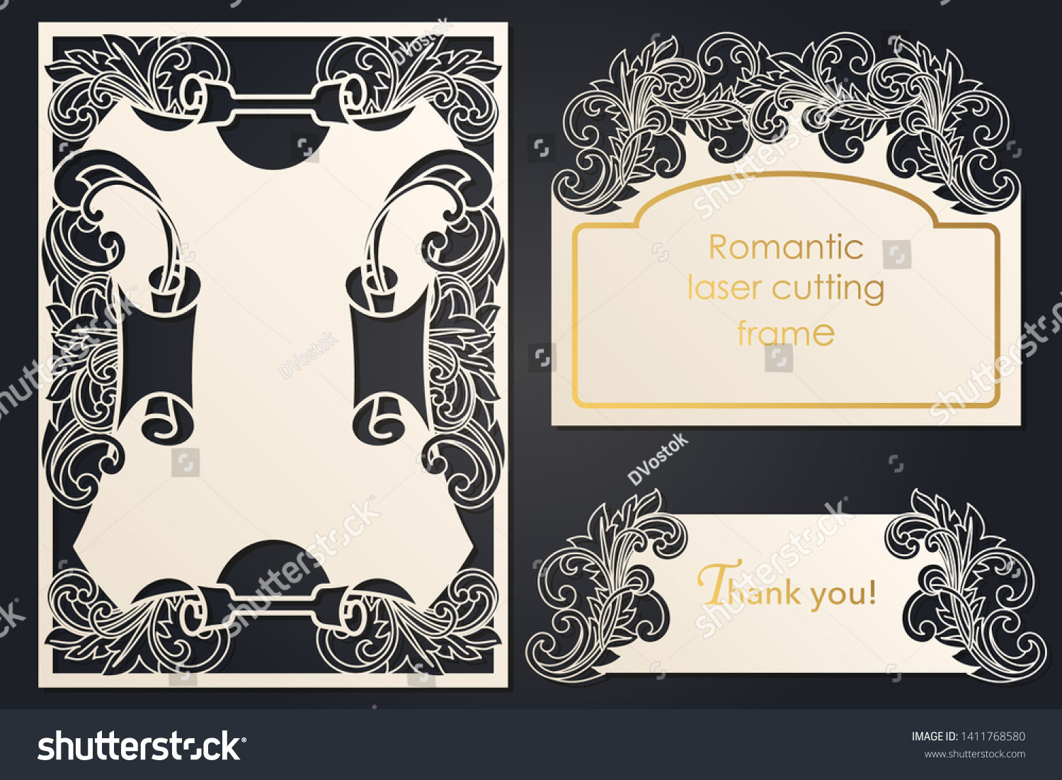 Openwork Blank Design Laser Paper Cutting Stock Vector Royalty Free 1411768580